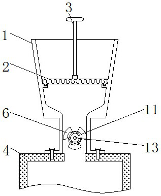 An anti-blocking feed hopper for insulating board production that is convenient for controlling the feeding speed