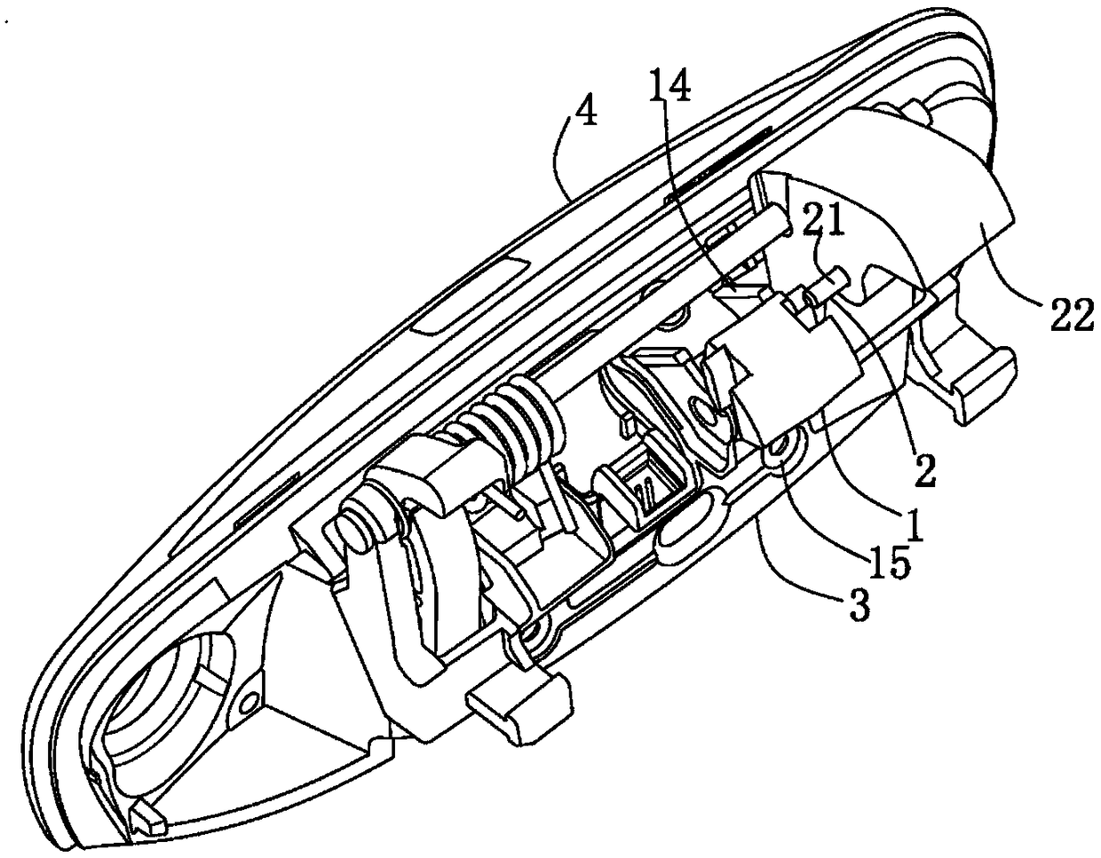 Inertial safety device for automobile door handle