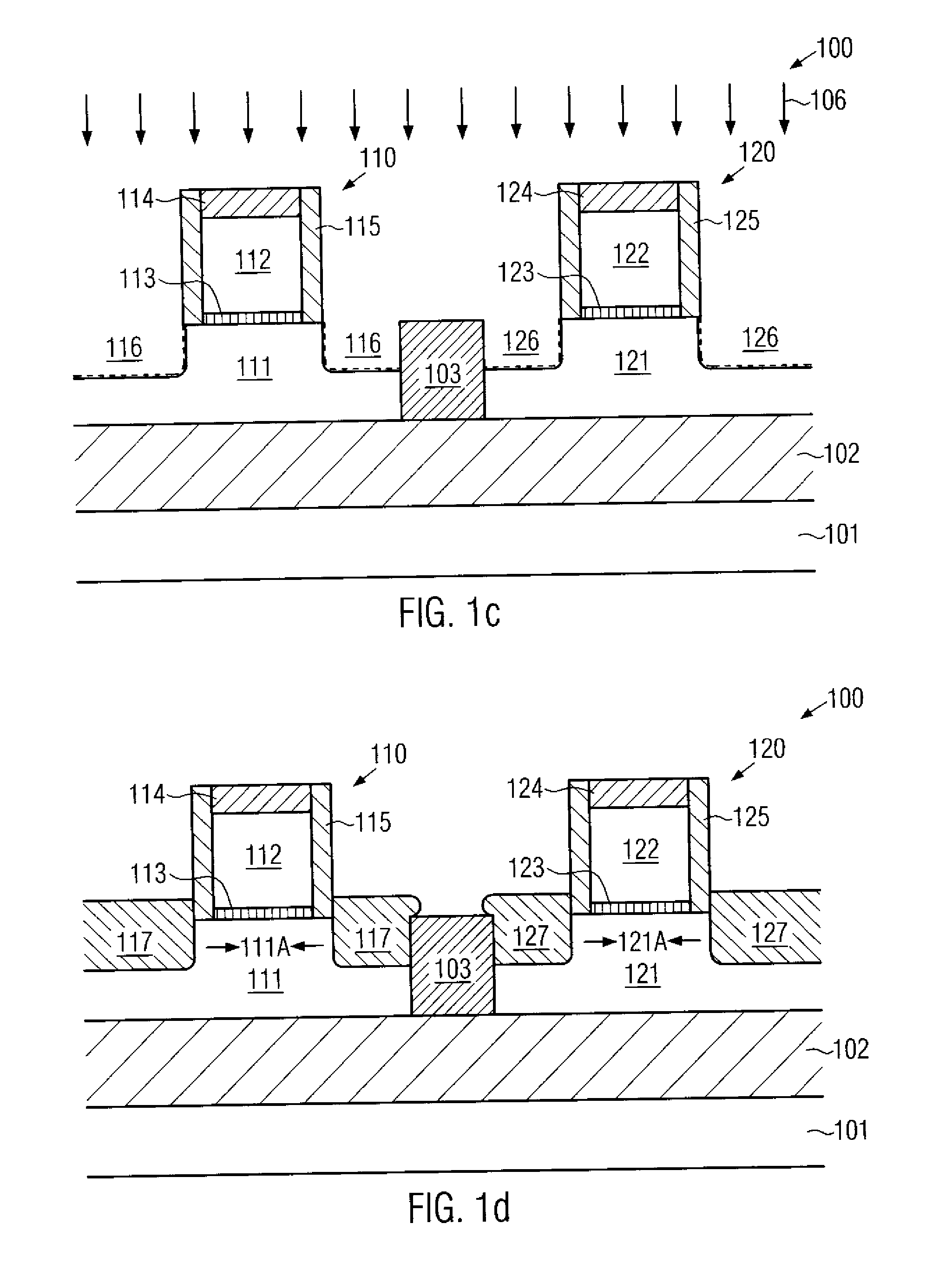 Technique for forming recessed strained drain/source regions in NMOS and PMOS transistors