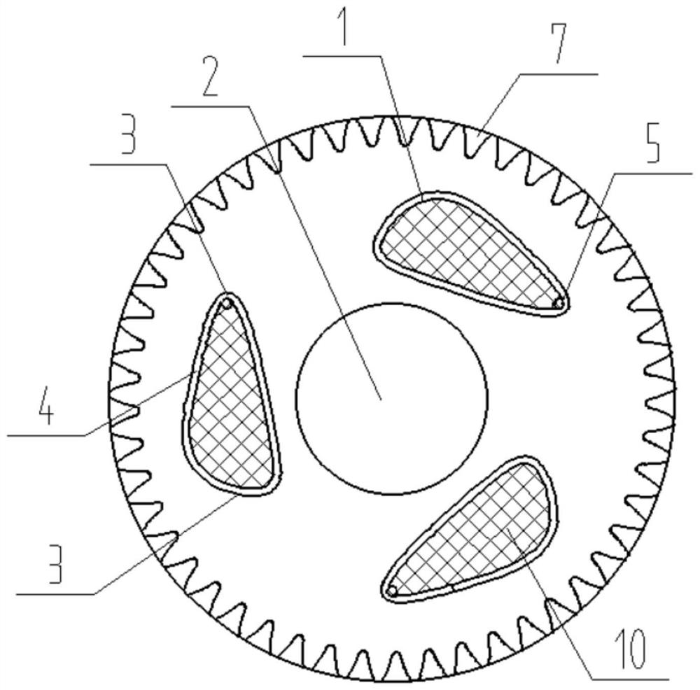 Gear lubricating structure, gear and gearbox