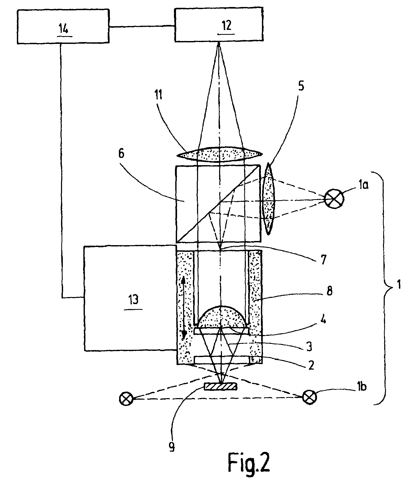 Apparatus and method for a combined interferometric and image based geometric determination, particularly in the microsystem technology