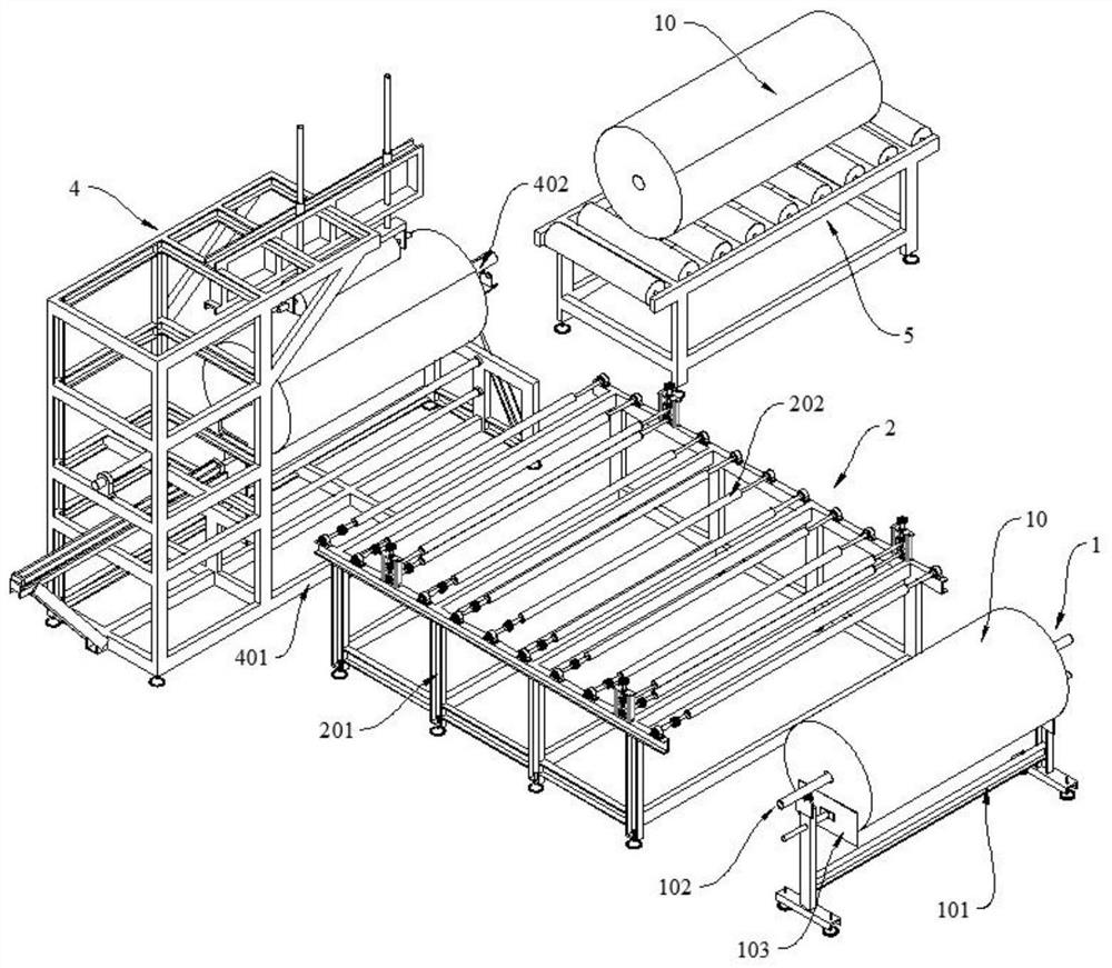 Rewinding device for aerogel composite coiled material and operation method