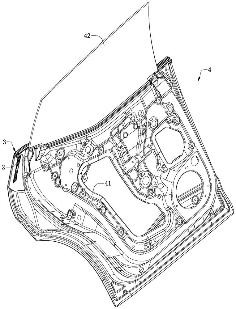 Hidden sealing structure, vehicle door and vehicle