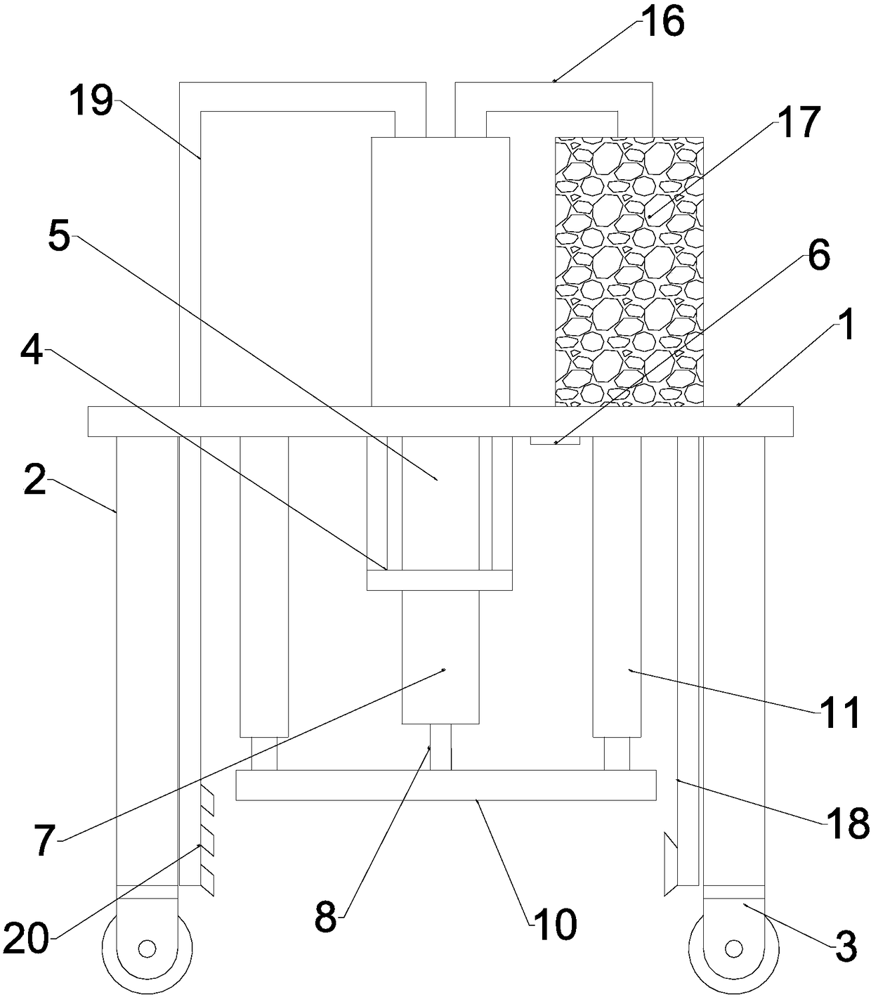 Movable pavement compacting device with cleaning function