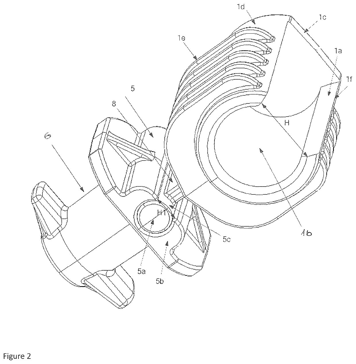 Articulated element between the light source carrier frame and the leveling motor in a headlight of a motor vehicle