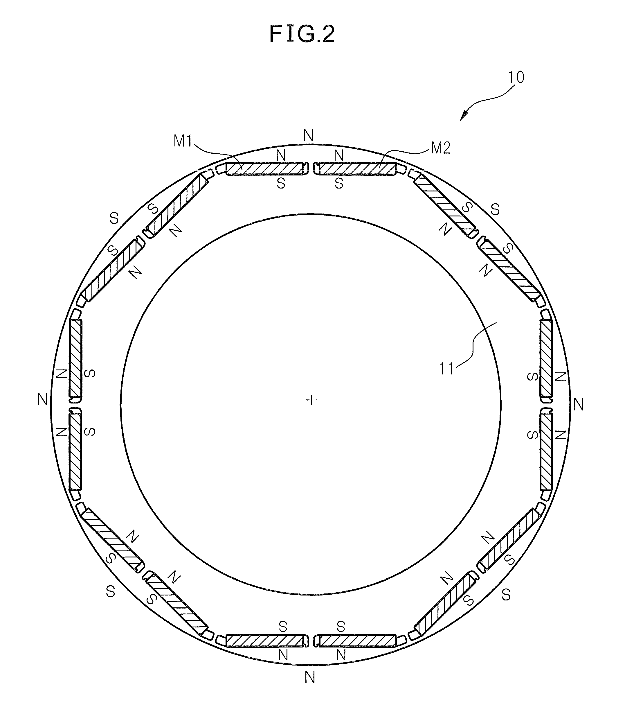 Rotor of buried magnet-type electric motor, motor and machine tool having the rotor