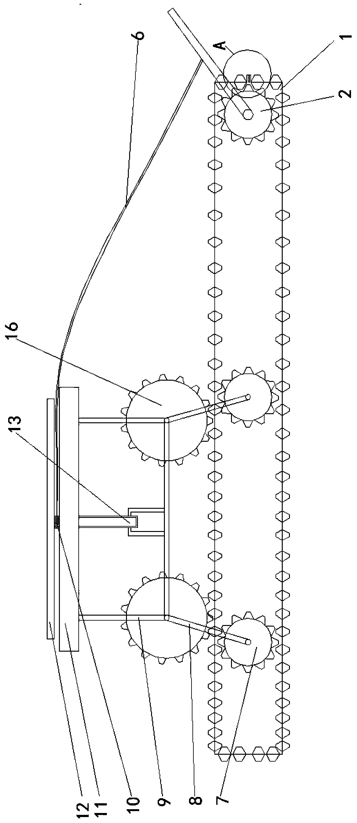 Track device capable of keeping workers away from spray nozzle during pesticide spraying