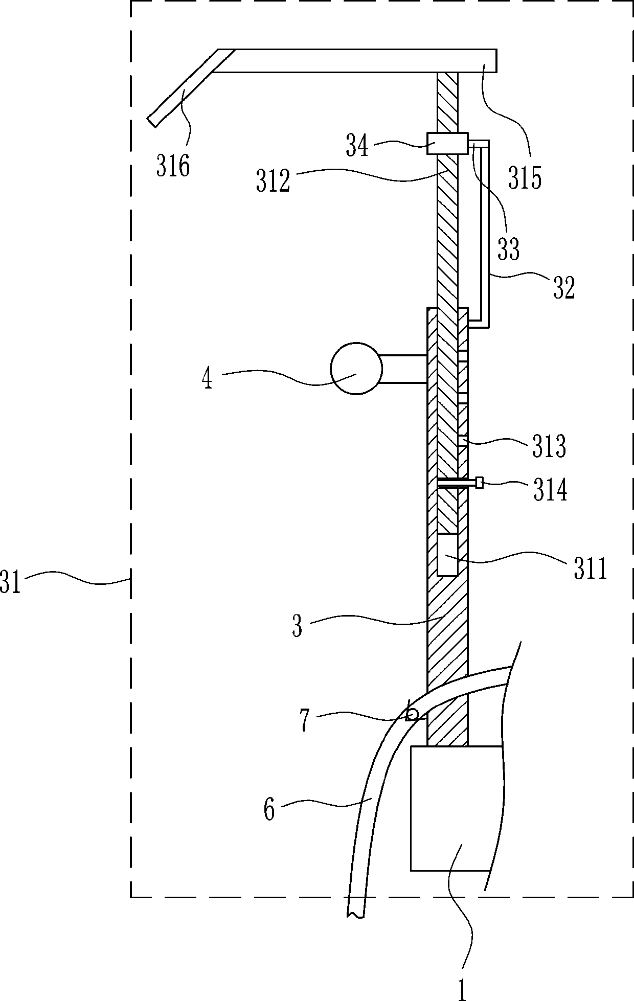 A kind of tunnel top sprinkler equipment for tunnel construction