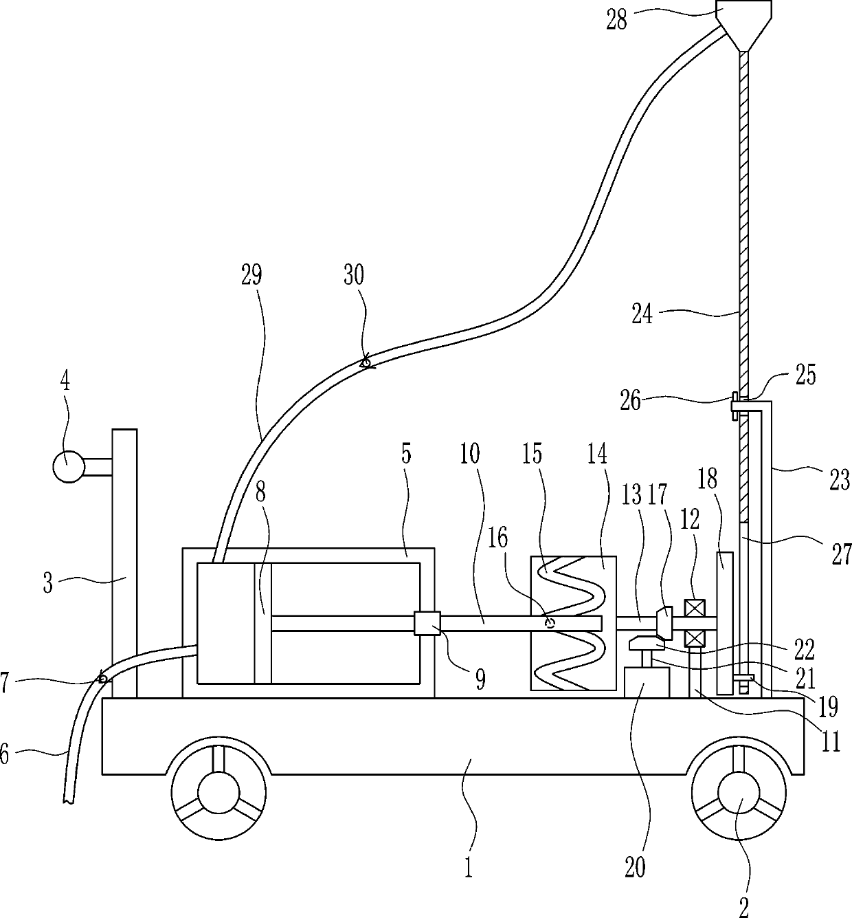 A kind of tunnel top sprinkler equipment for tunnel construction