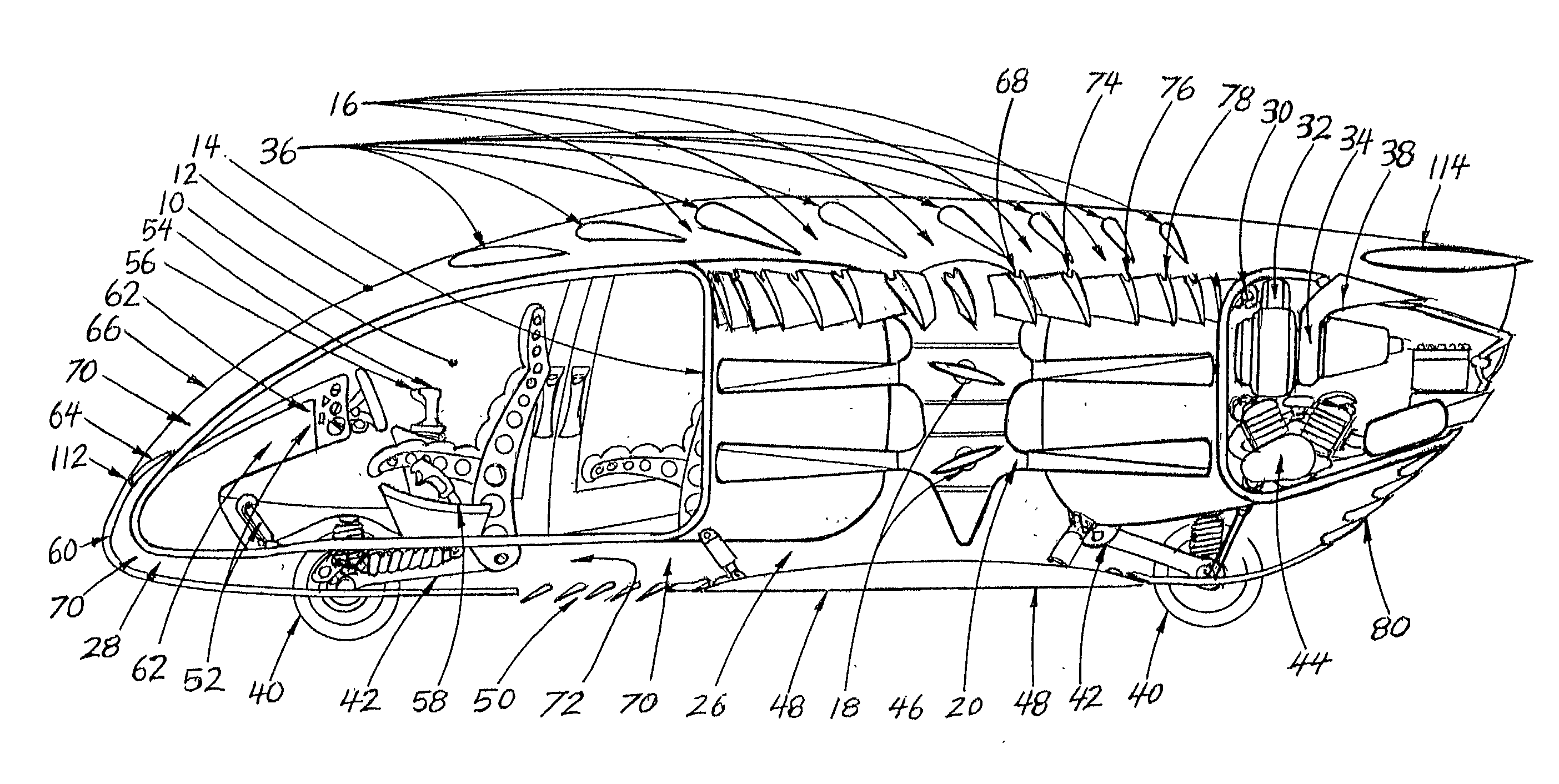 Roadable aircraft boat that flies in a wind of its own making