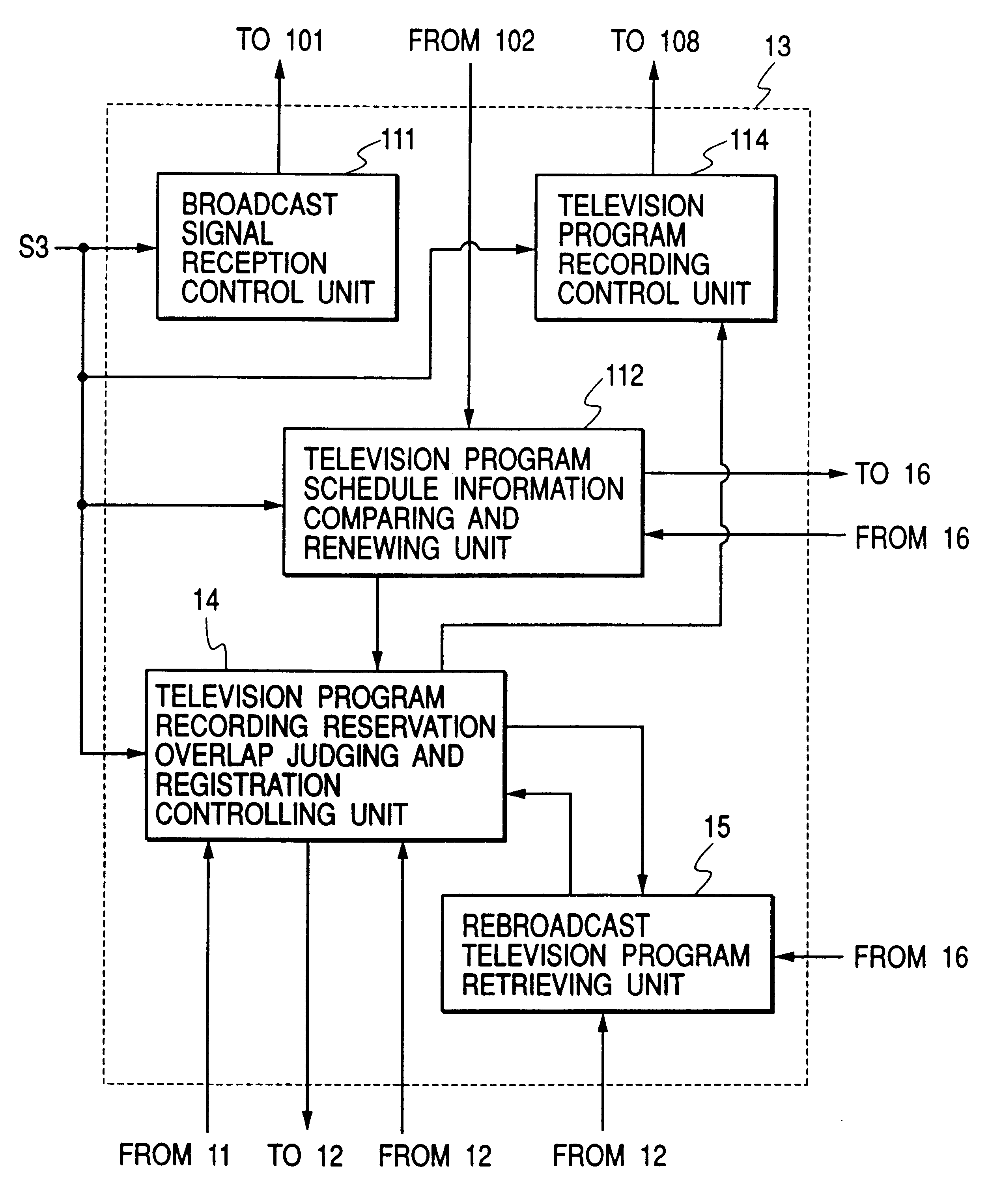 Television program recording reservation apparatus