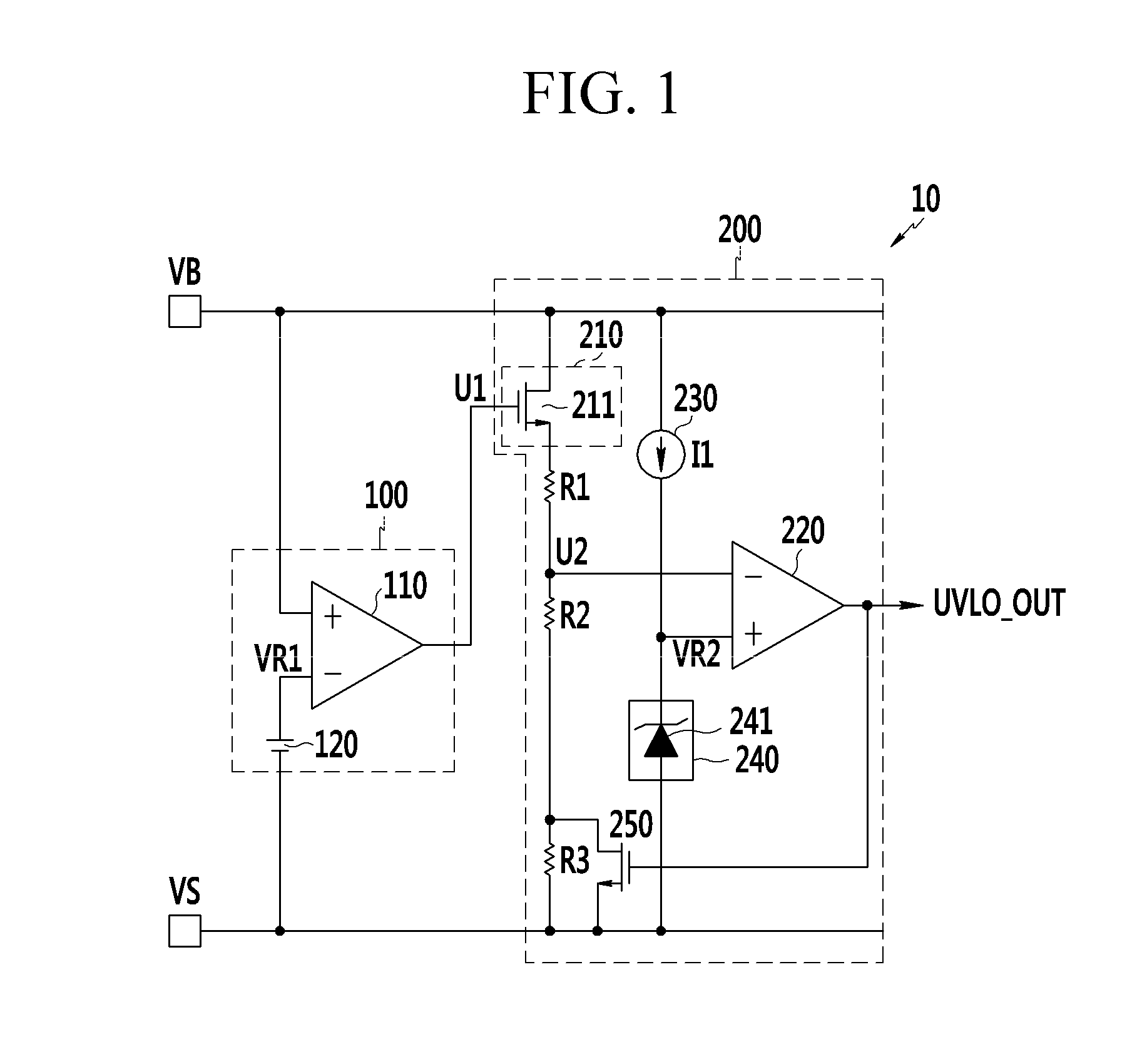 Undervoltage lockout circuit, switch control circuit and power supply device comprising the undervoltage lockout circuit