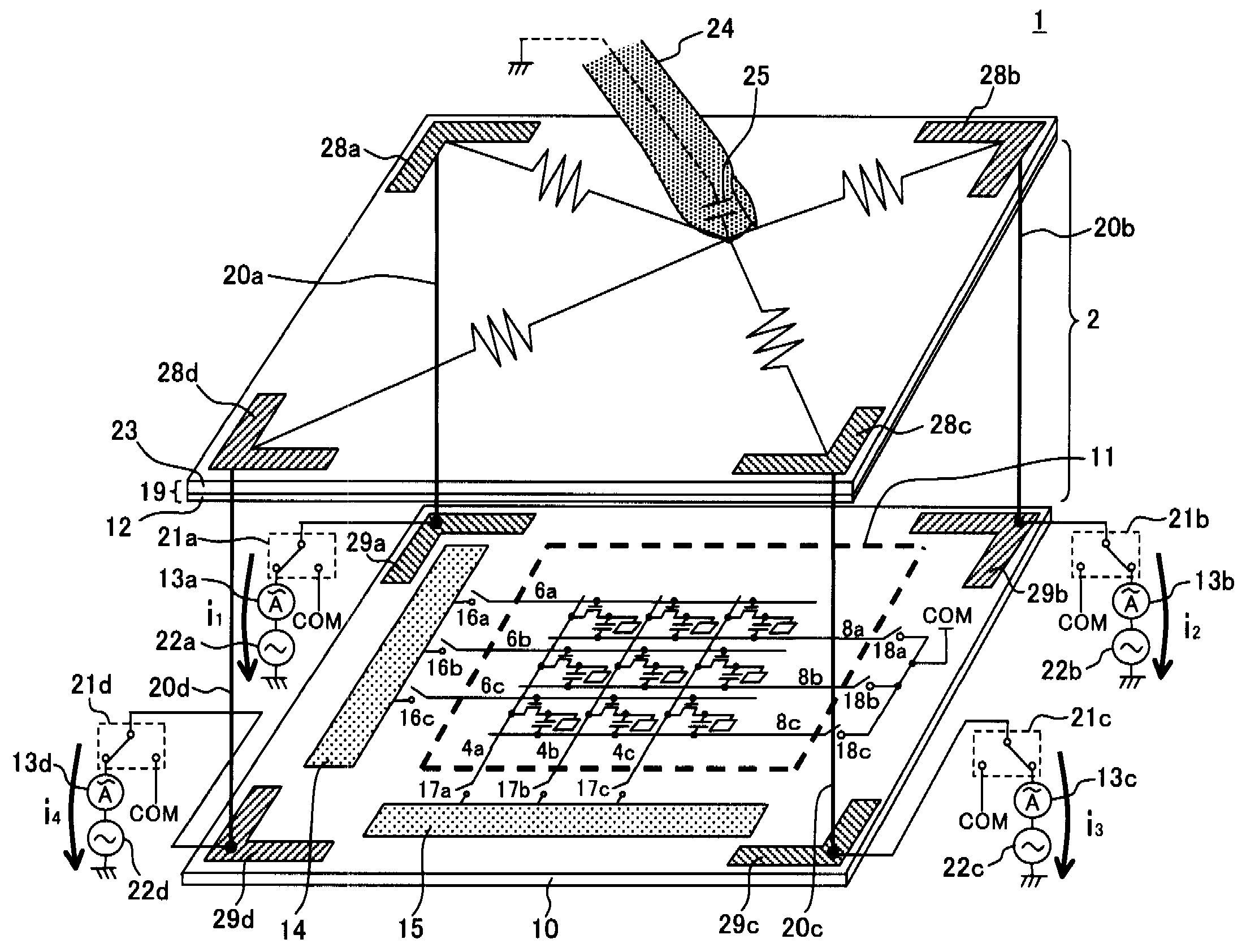 Flat- panel display device and electronic apparatus