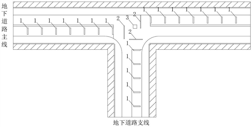 Traffic guidance system for urban underground road intersection