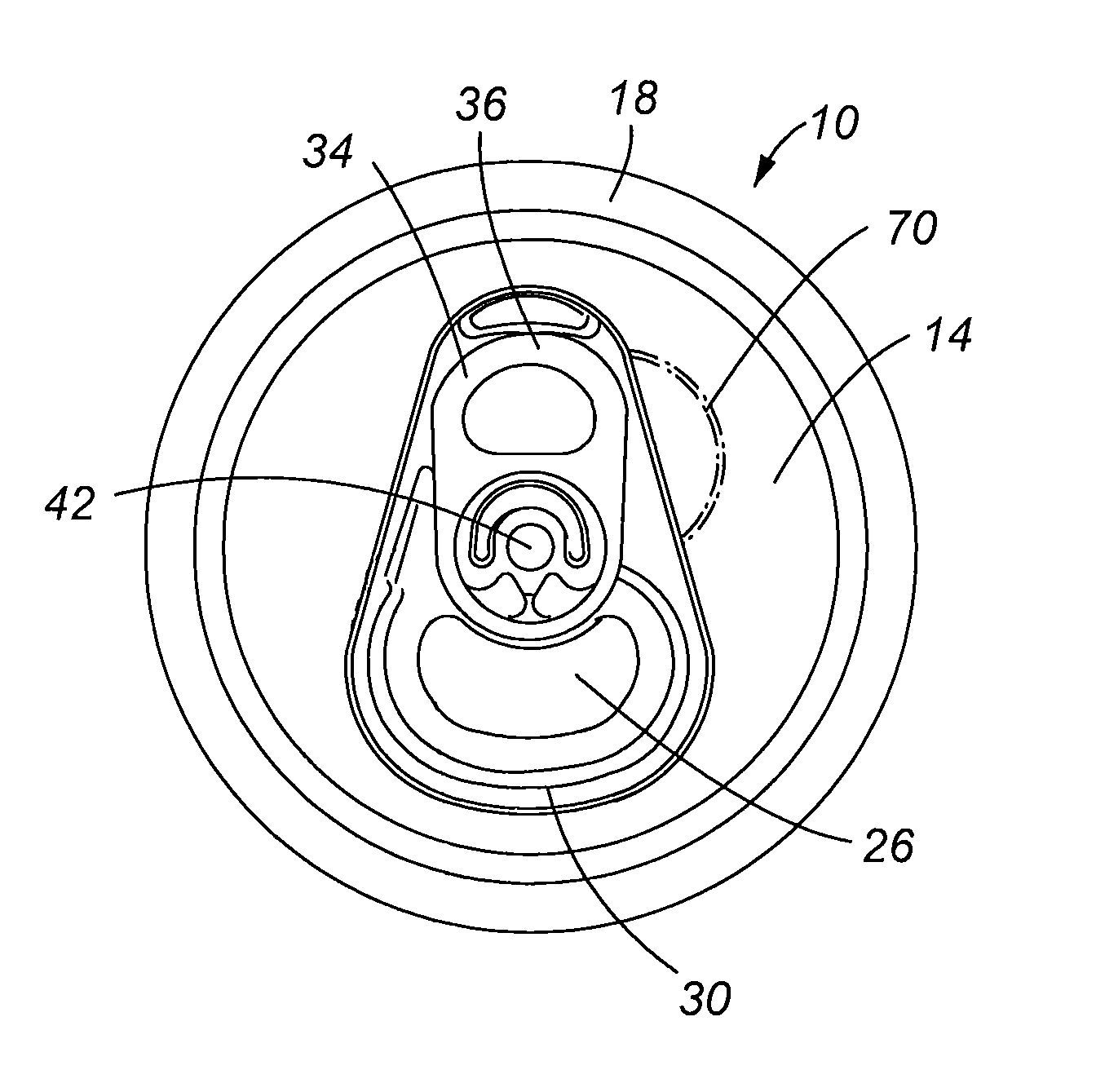 Container end closure with optional secondary vent opening