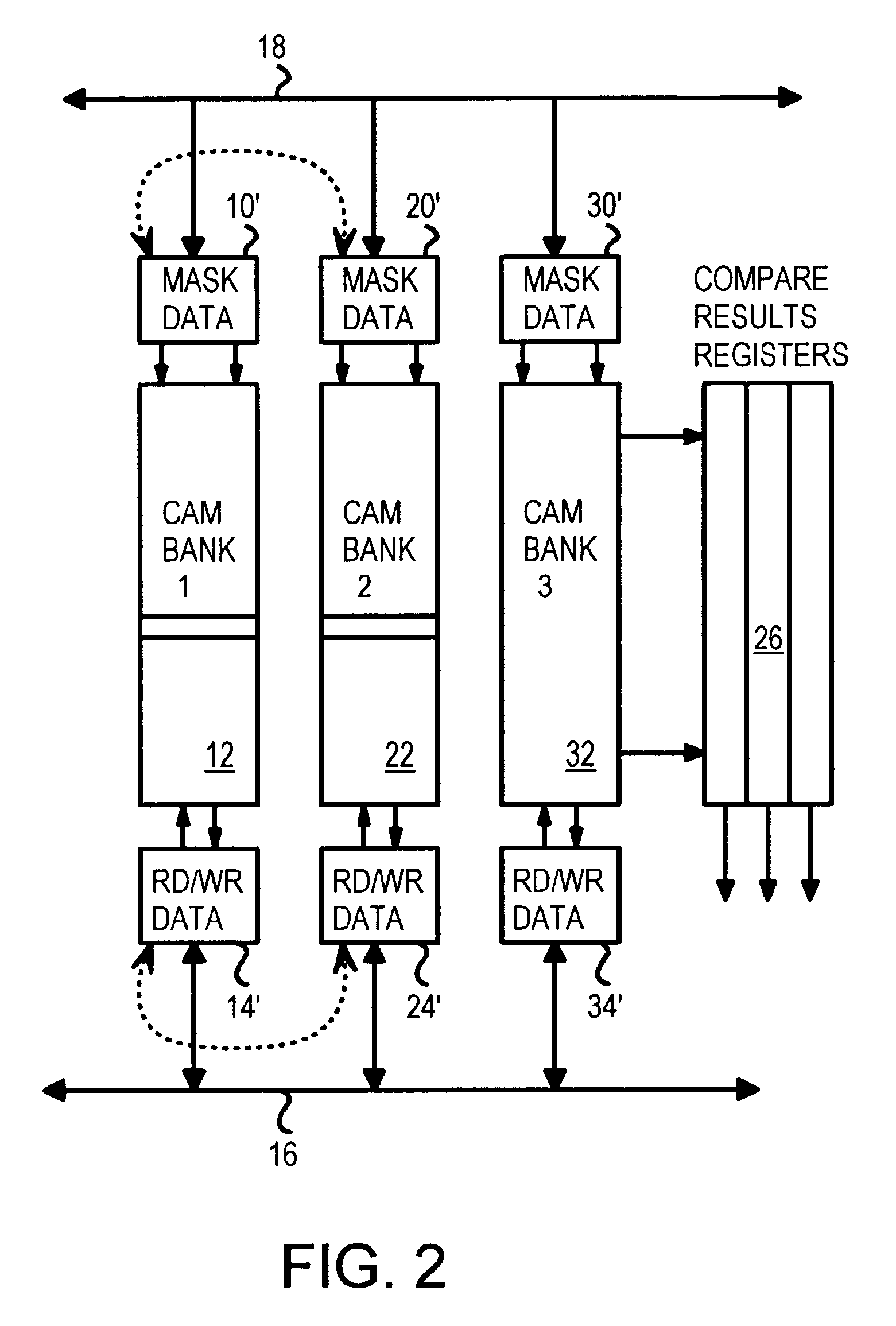 Hardware-assisted fast bank-swap in a content-addressable-memory (CAM) processor