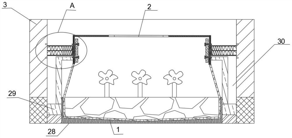 Kerbstone-based geotextile fixing device and mounting method