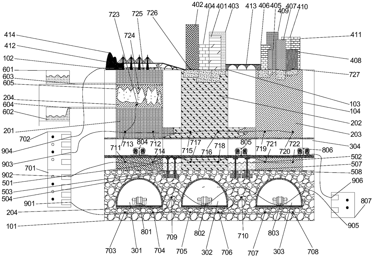 Model experiment apparatus for simulating ground long-term settlement of dense building group districts