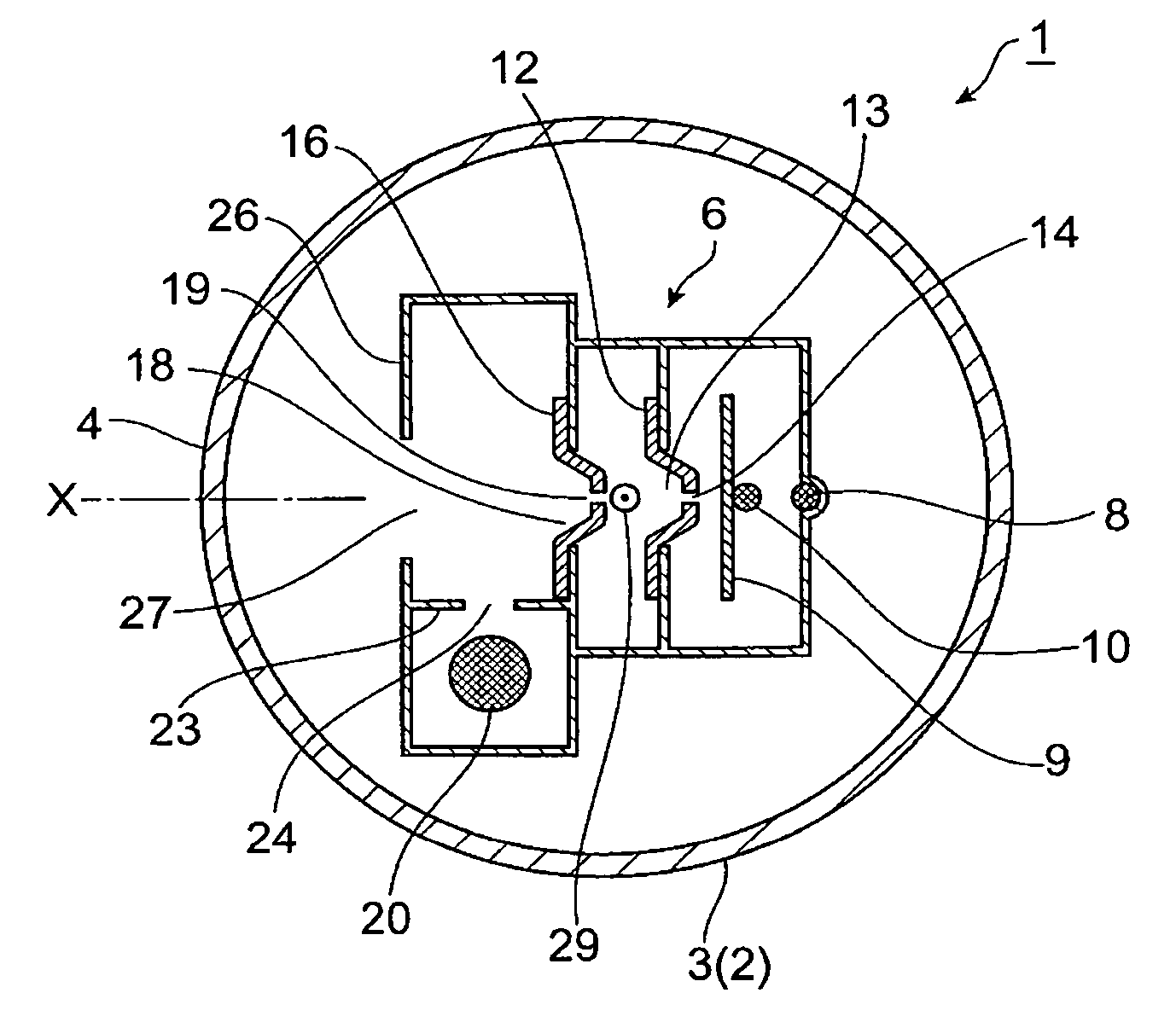 High-luminance gas discharge tube with diaphragm elements within discharge path