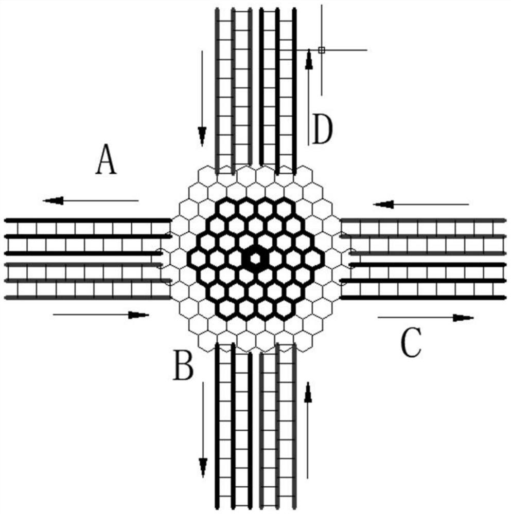 Method for predicting traffic flow of double-lane roundabout intersection with participation of signal lamps