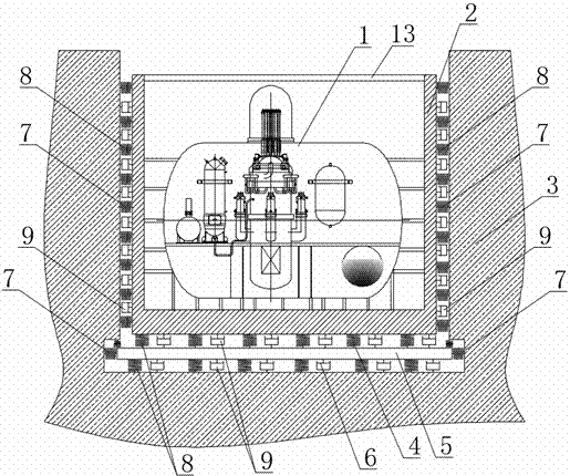 A Small Stack Shock-absorbing Floating Raft Applicable to Fully Buried Arrangement on Land