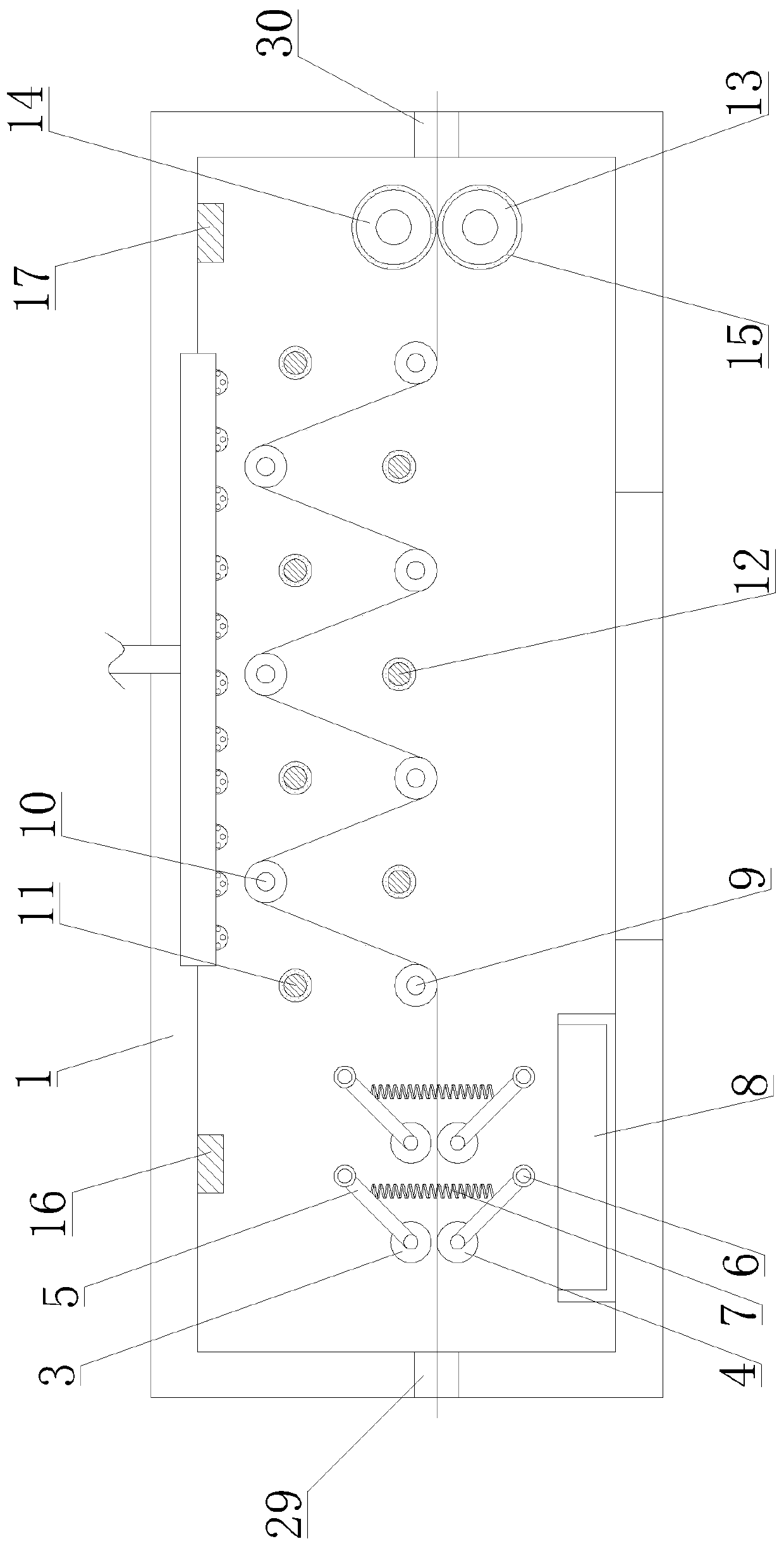 Automatic drying device for special polyester knitted fabric processing