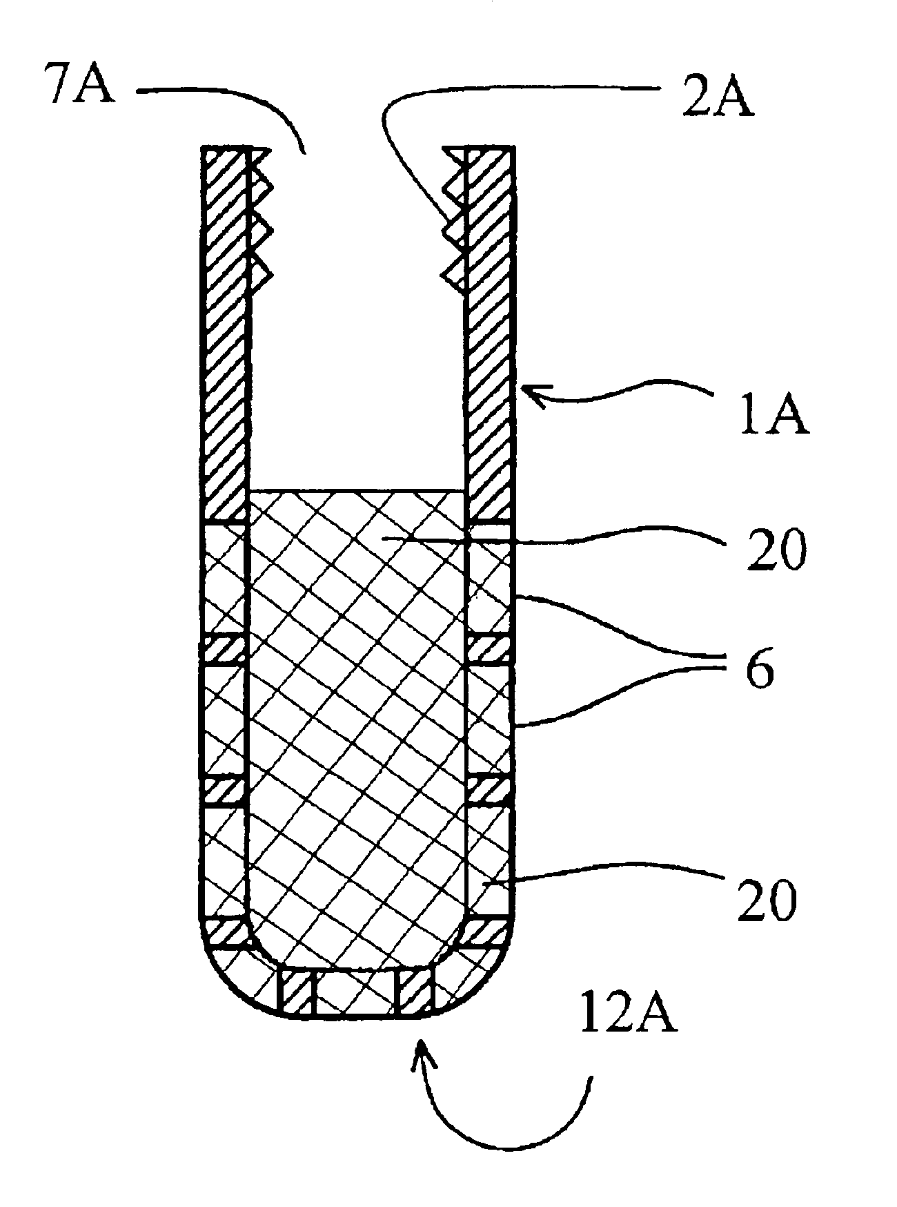 Dental implant with hardened calcium phosphate cement inside