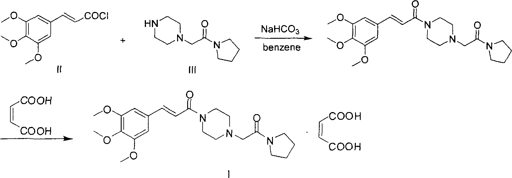 Method for preparing cinepazide maleate