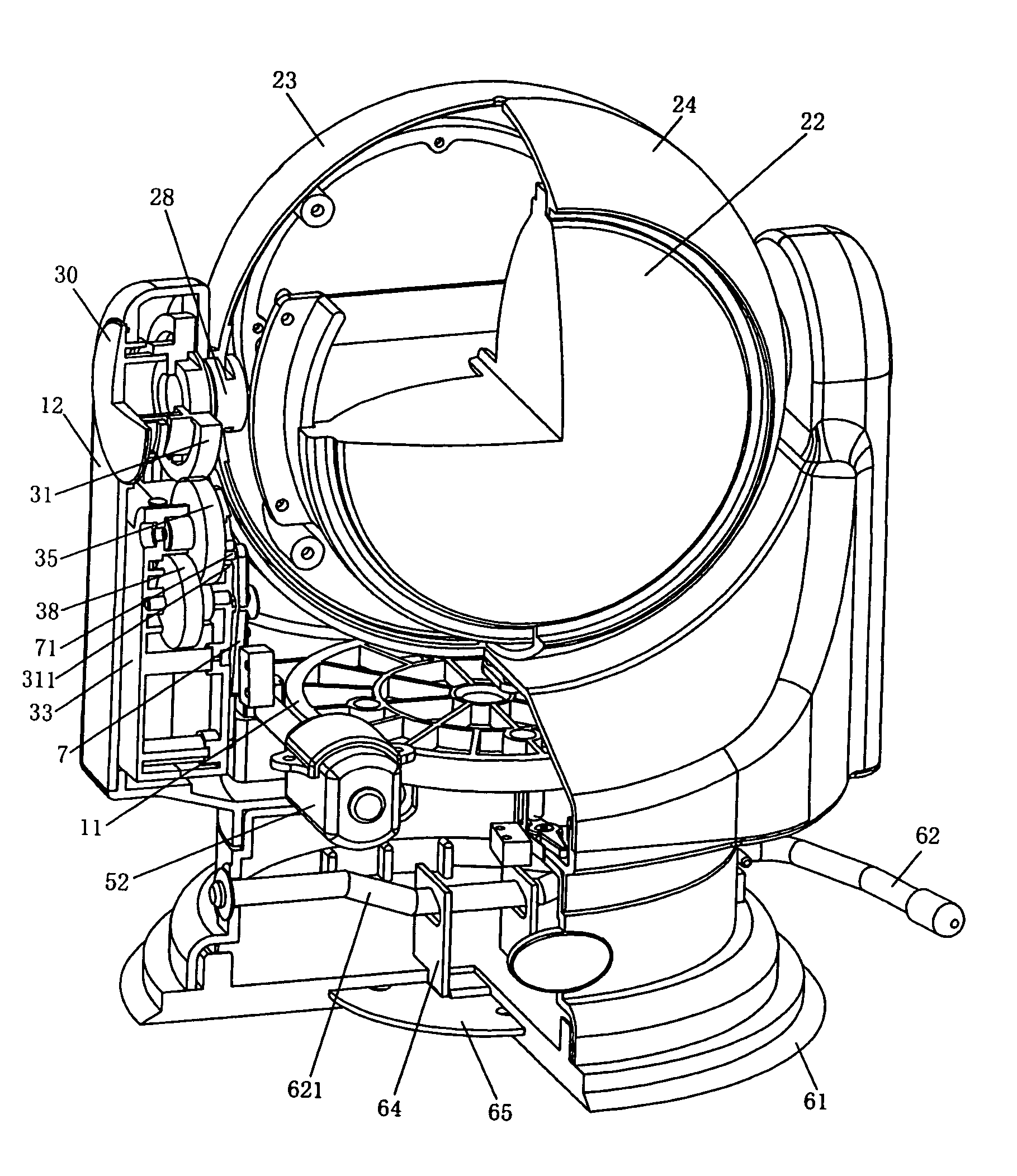 Remote control assembly comprising a signal light and a spotlight