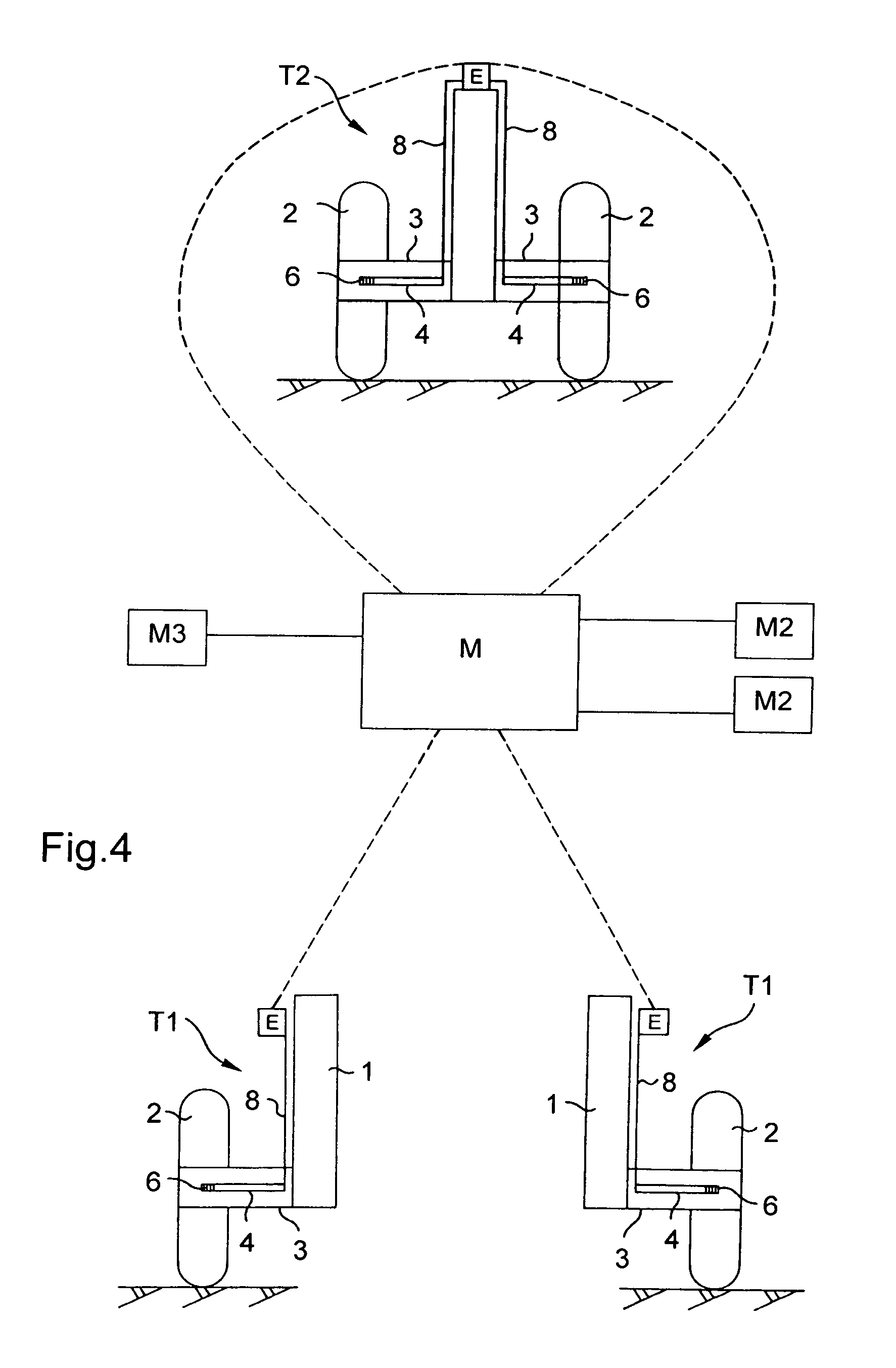 On-board device for measuring the mass and the position of the center of gravity of an aircraft