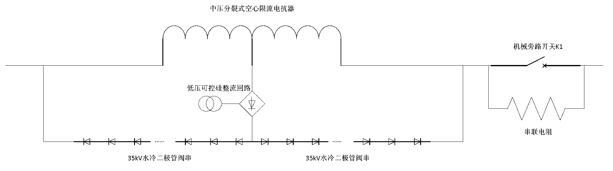 Wind power station LVRT (low voltage ride through) device and control method thereof