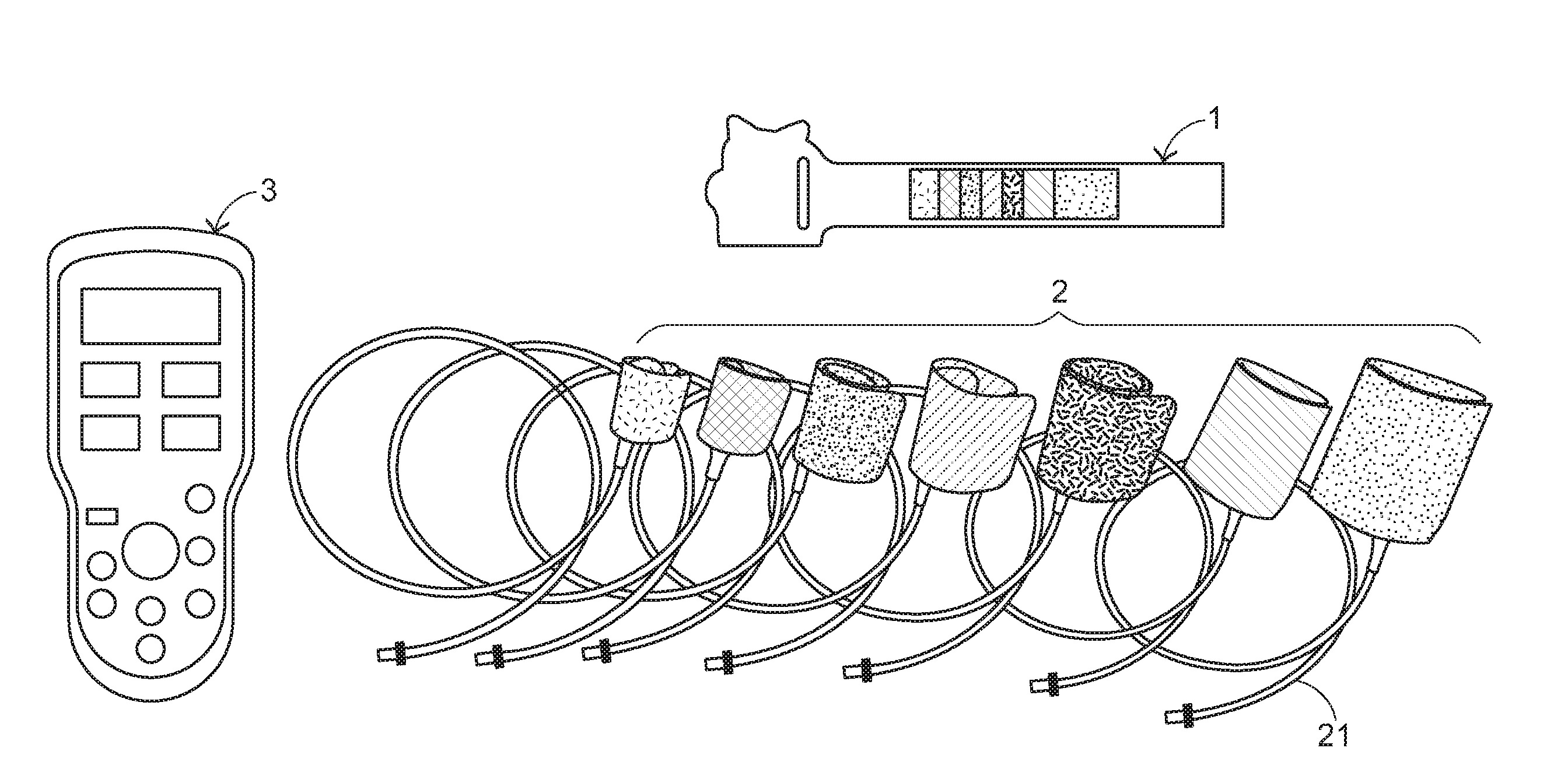 Blood pressure measuring method, blood pressure measurement set and flexible measuring element thereof