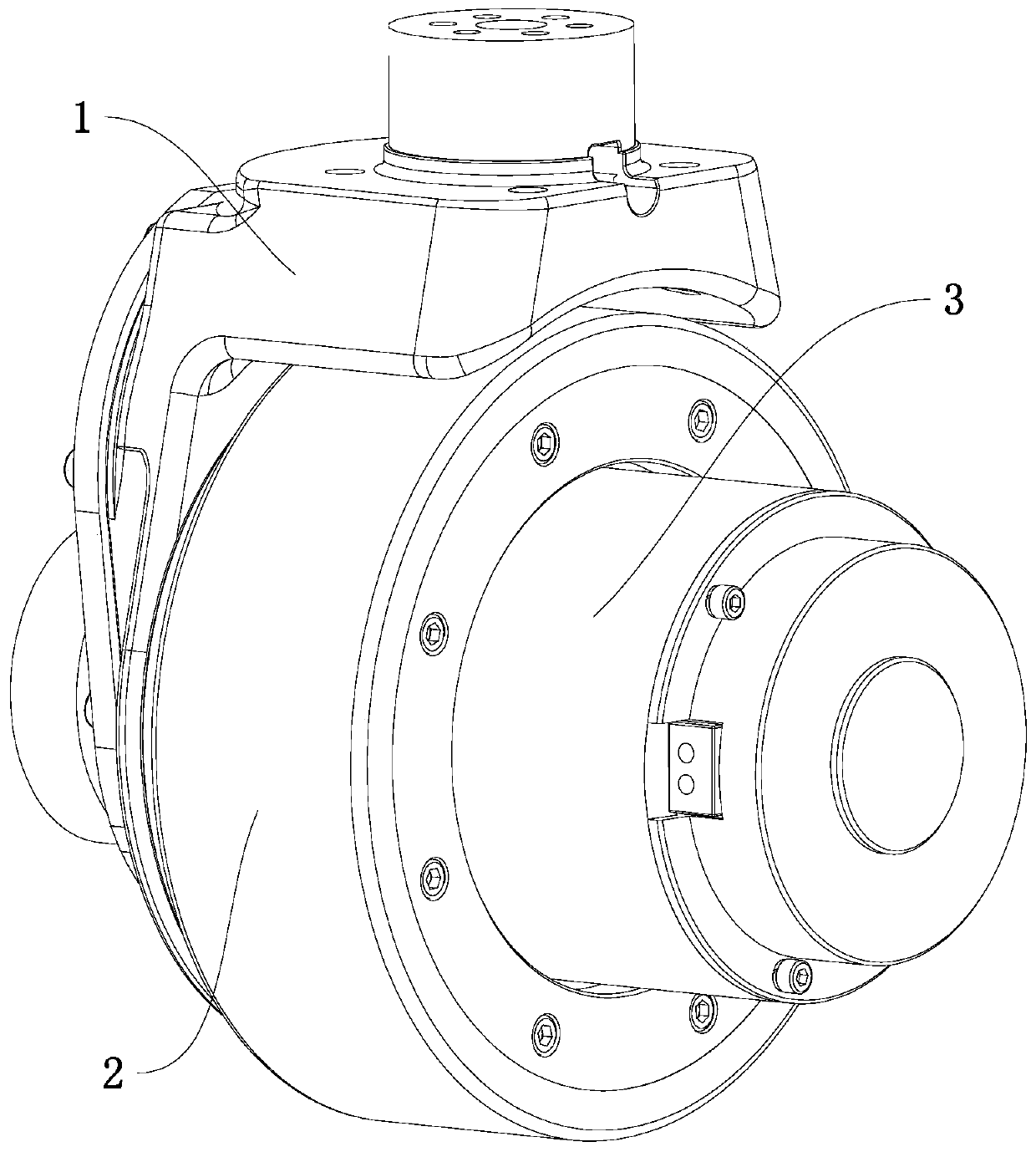 An electric forklift driving wheel