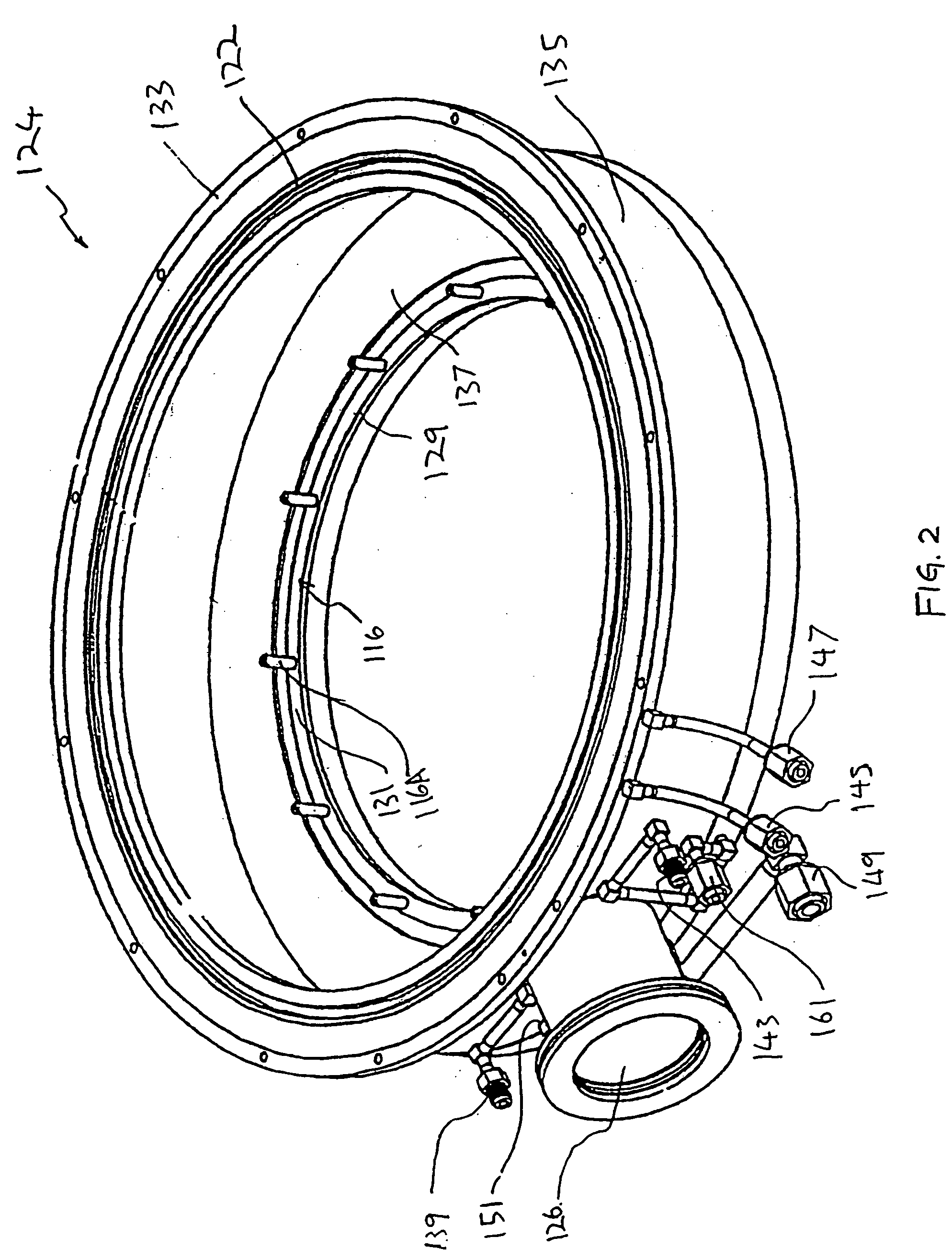 Thermal processing system with cross-flow liner