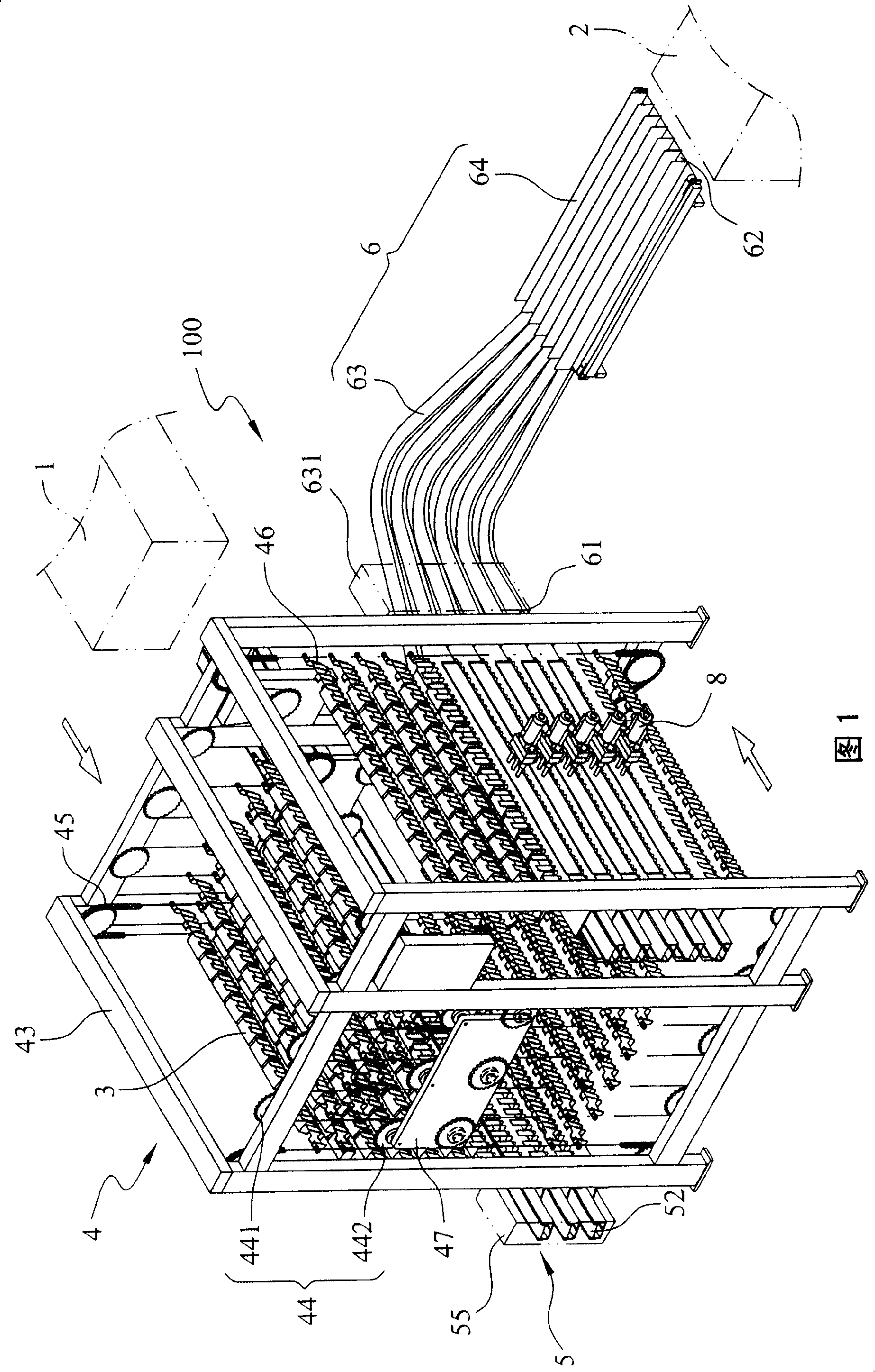 Materials allocating, storing and outputting equipment