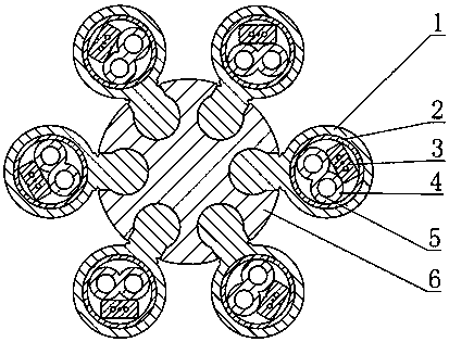 Indoor optical power composite cable capable of full-routing divergency