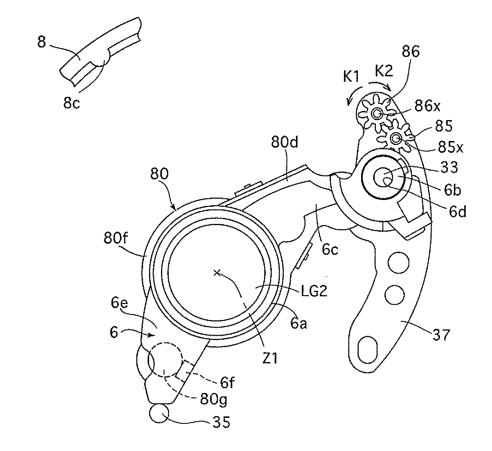 Retractable lens barrel