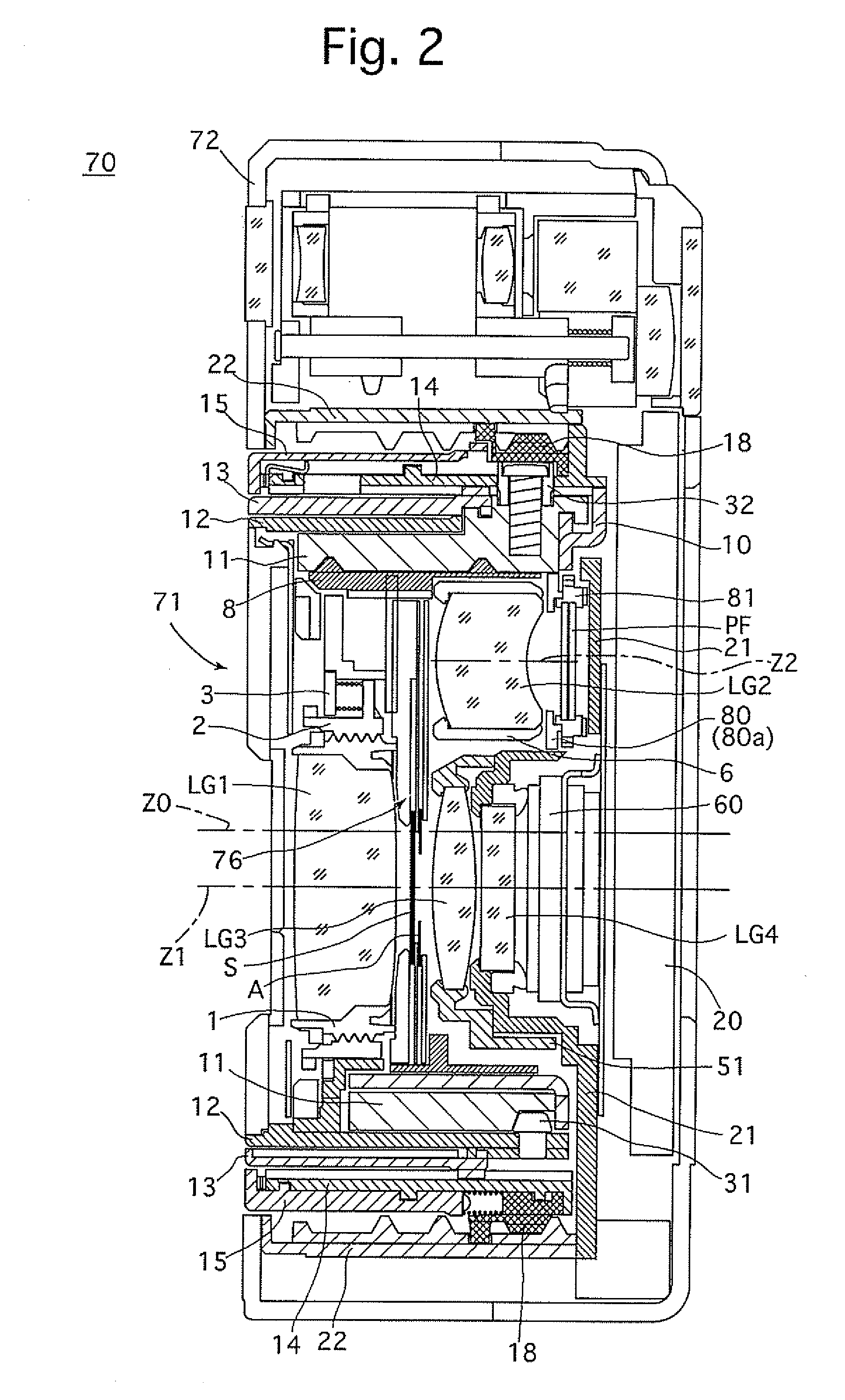 Retractable lens barrel