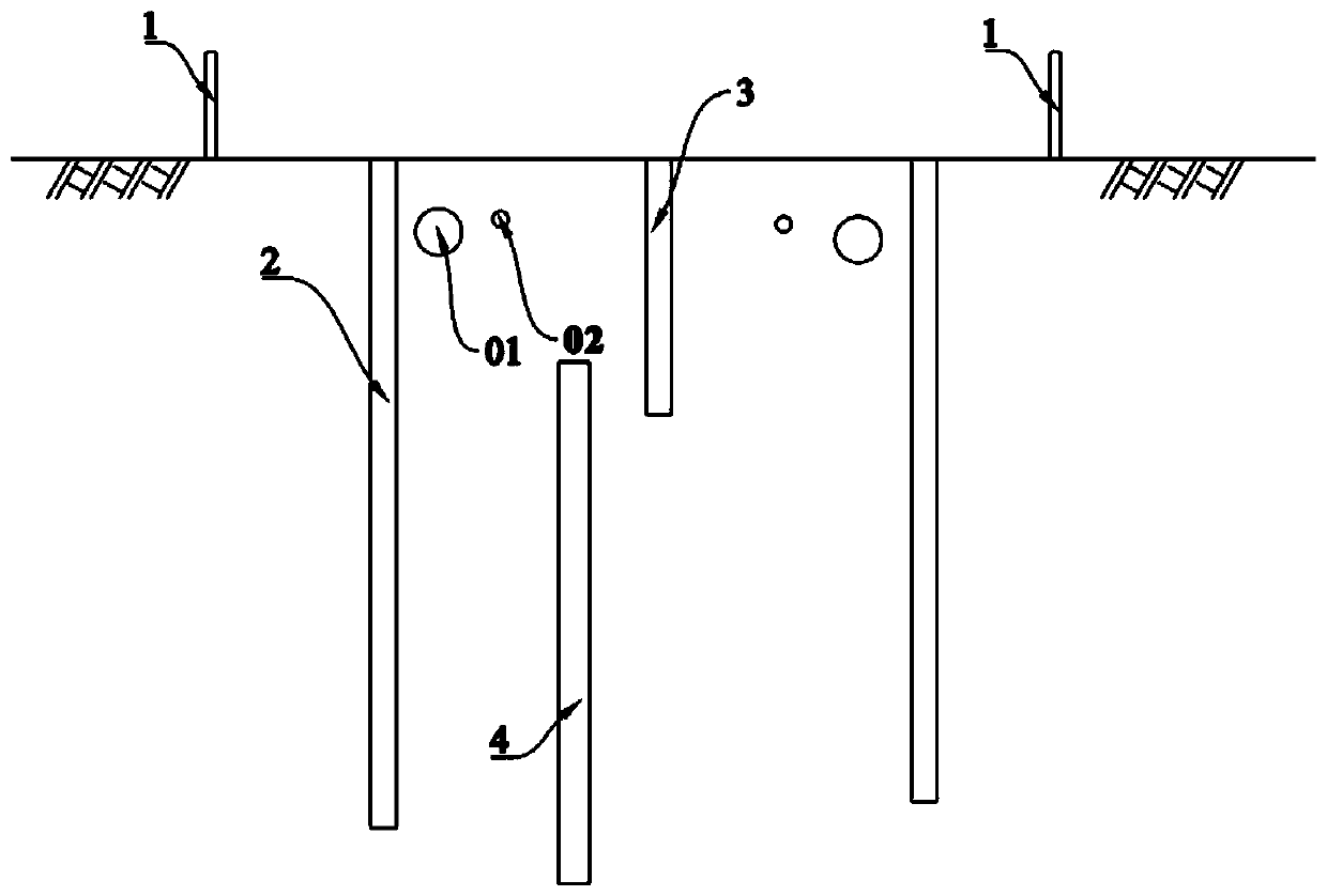 Construction method of rail traffic column-free station in areas with dense underground pipelines