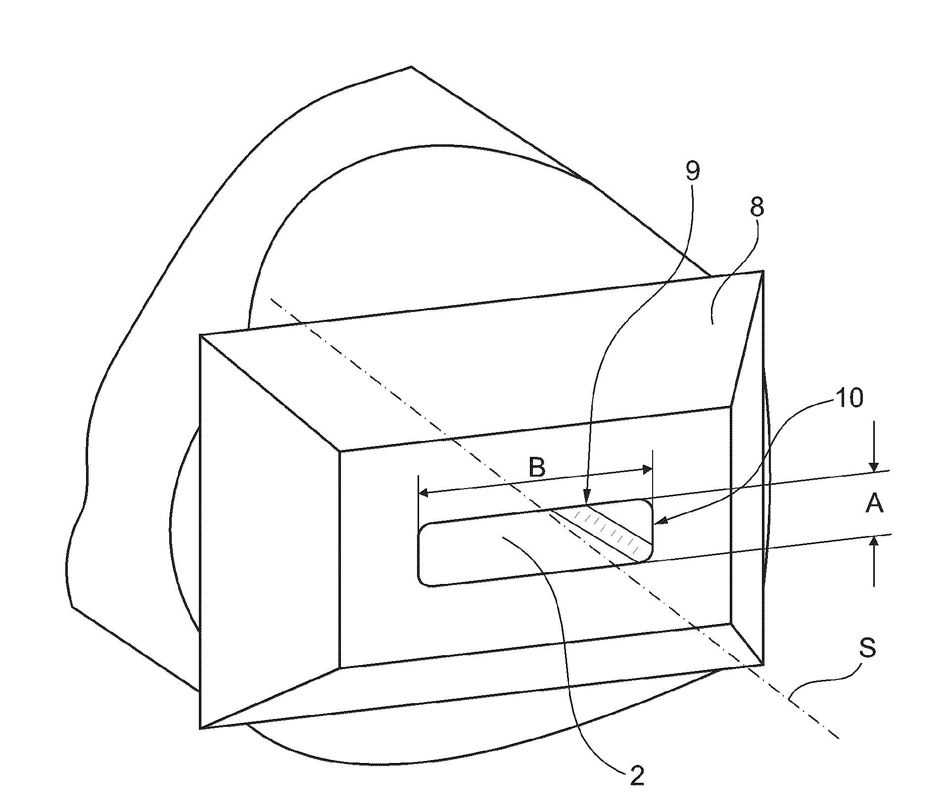 A device for applying a glue track to a covering strip of a rod-shaped product in the tobacco processing industry