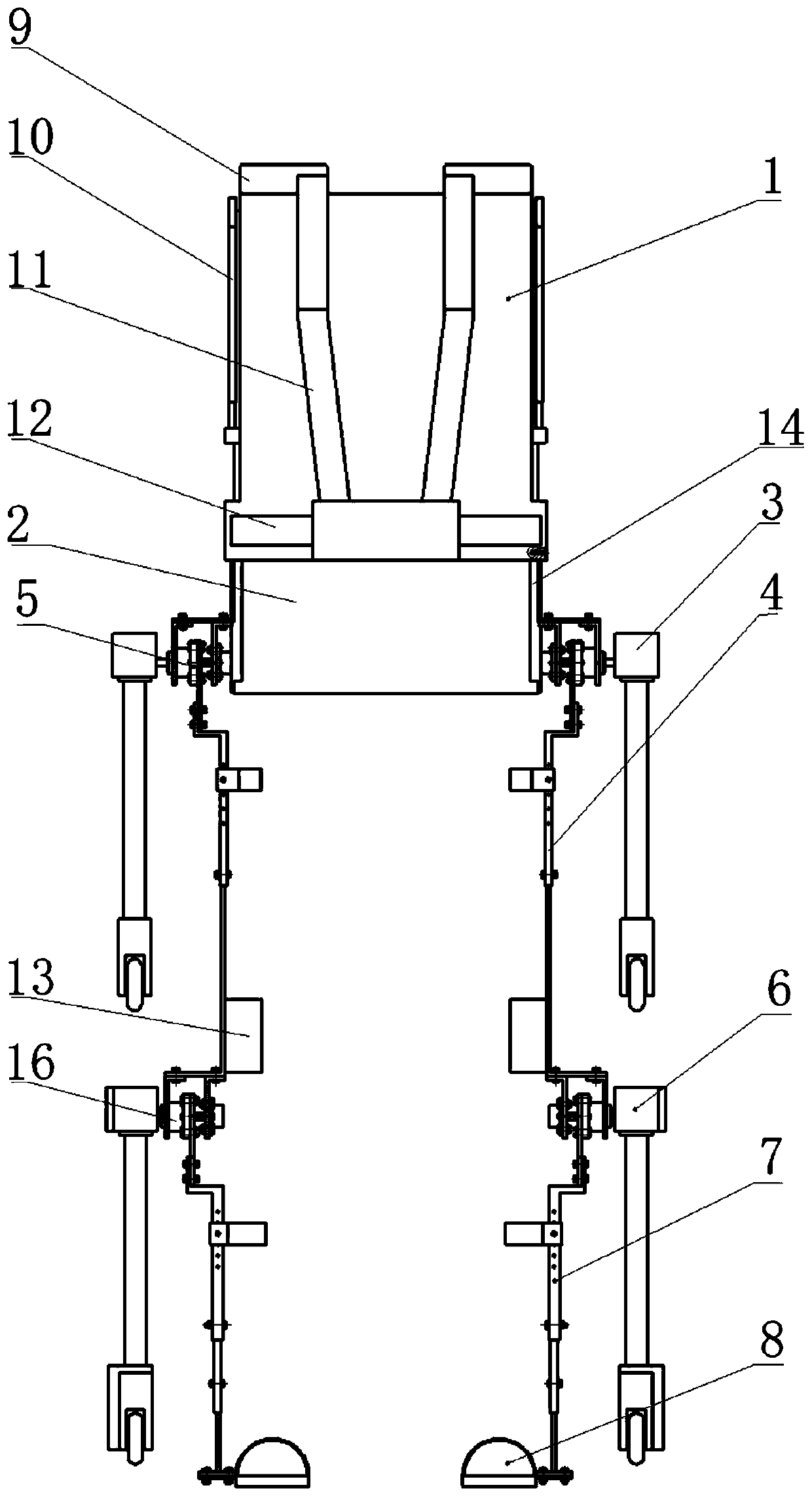 Composite exoskeleton walking assisting equipment