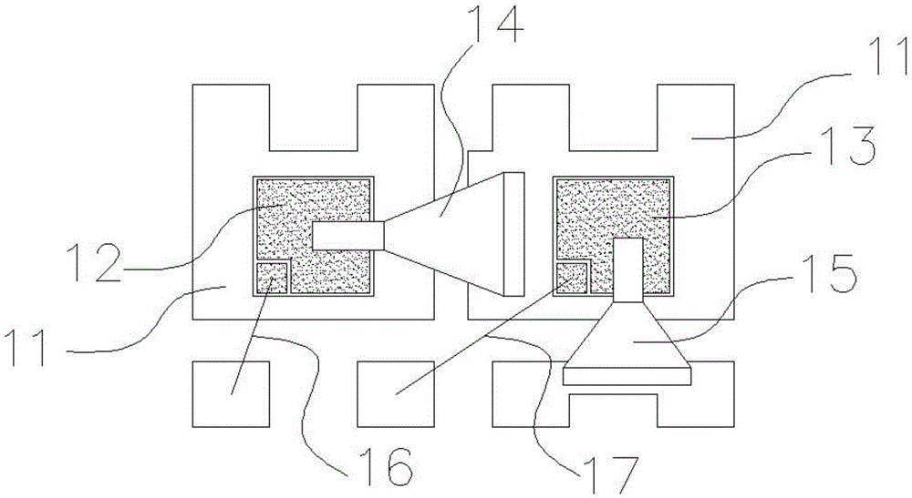 Multi-chip upright tile sandwich package structure and technique therefor