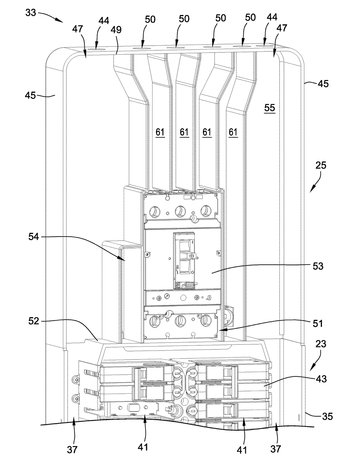 Doorless modular panelboard