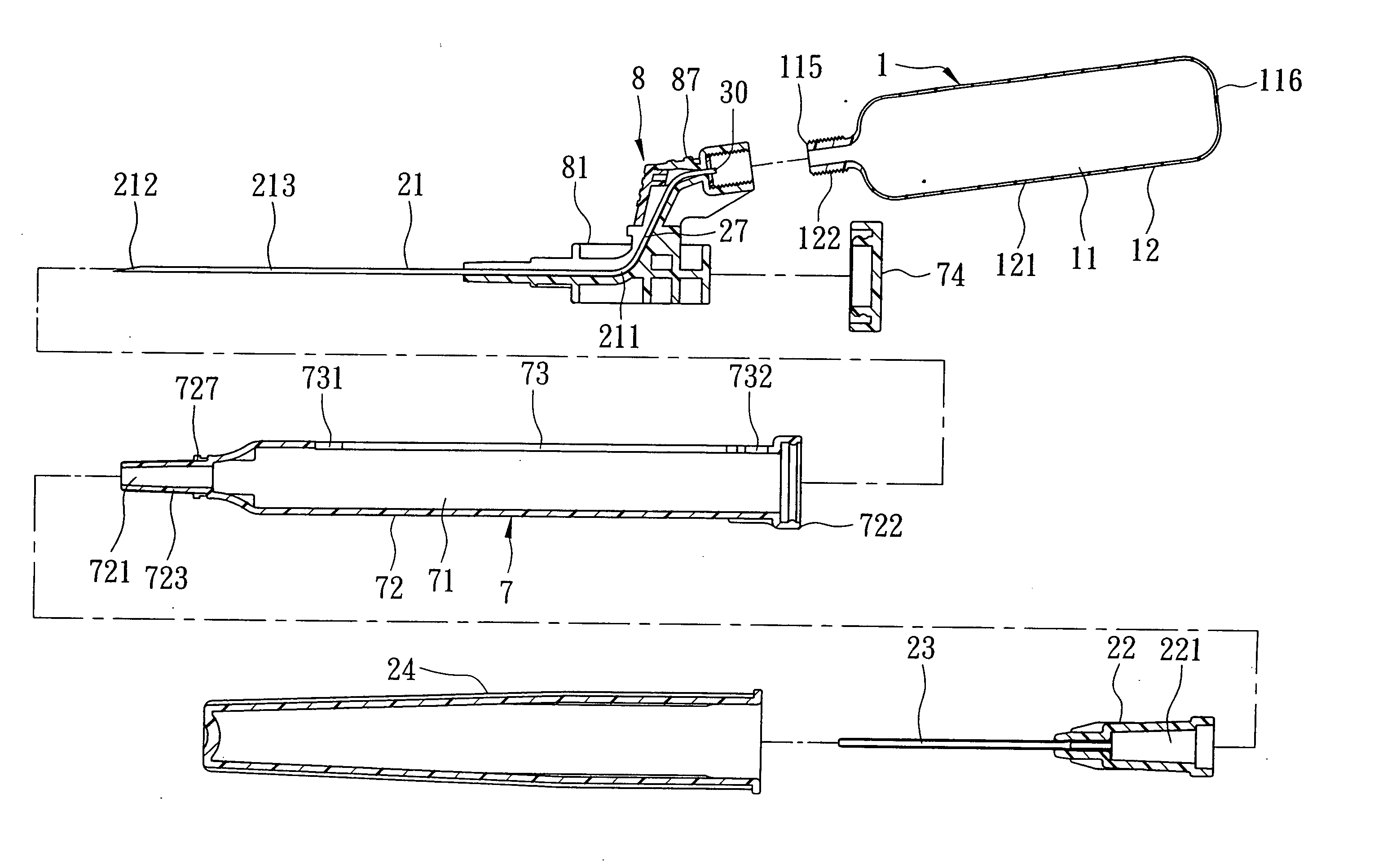 Intravenous catheter introducing device with a tubular outlet member