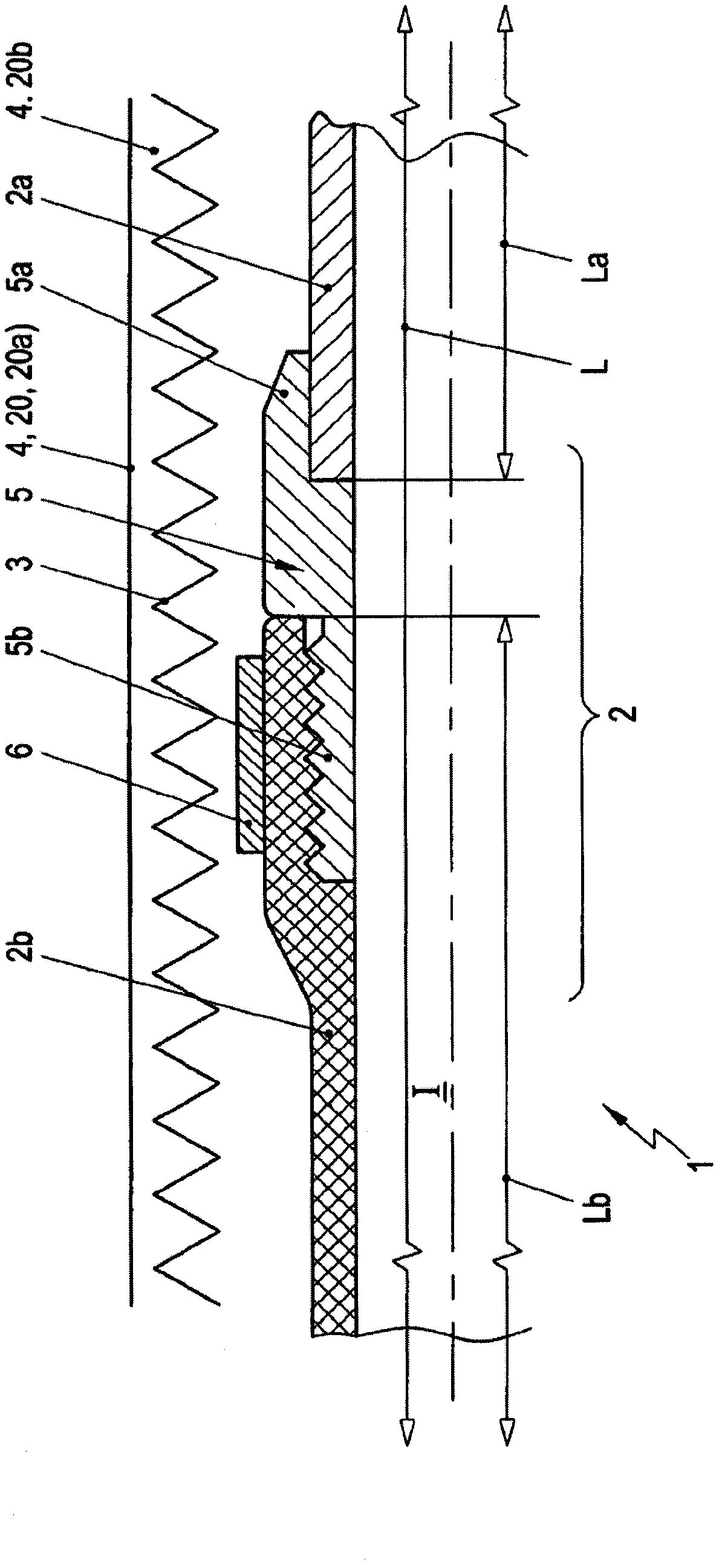 Heatable fluid line, use thereof and method for producing same