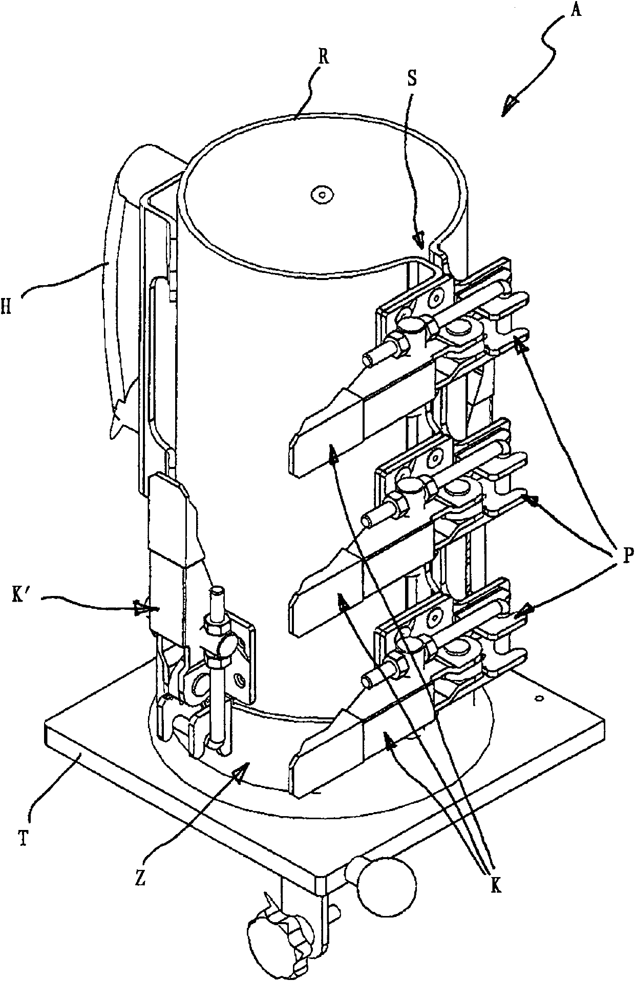 Device for introducing adhesive into a heatable pasting device