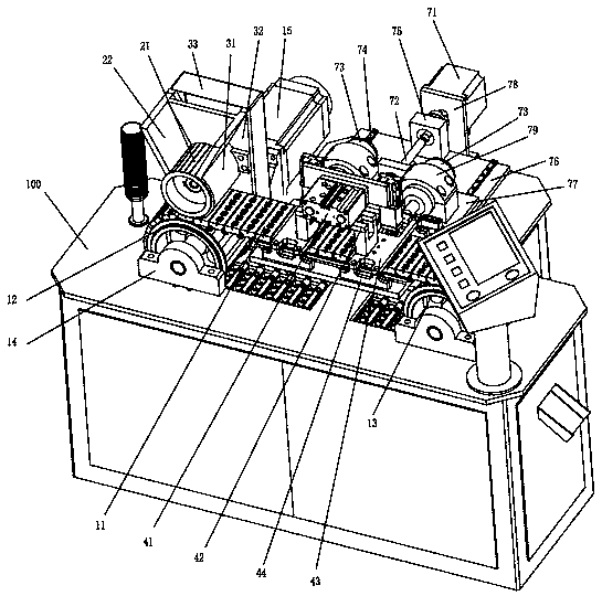 Drilling device for tiny hole at needle end of medical suture needle with thread