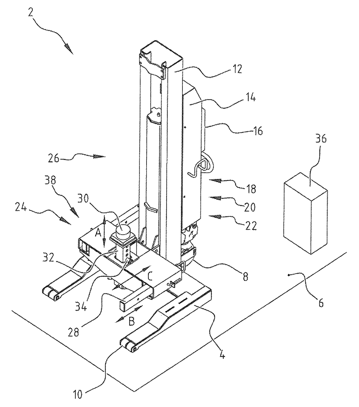 Lifting column, lifting system and method for lifting a vehicle such as a rail-car