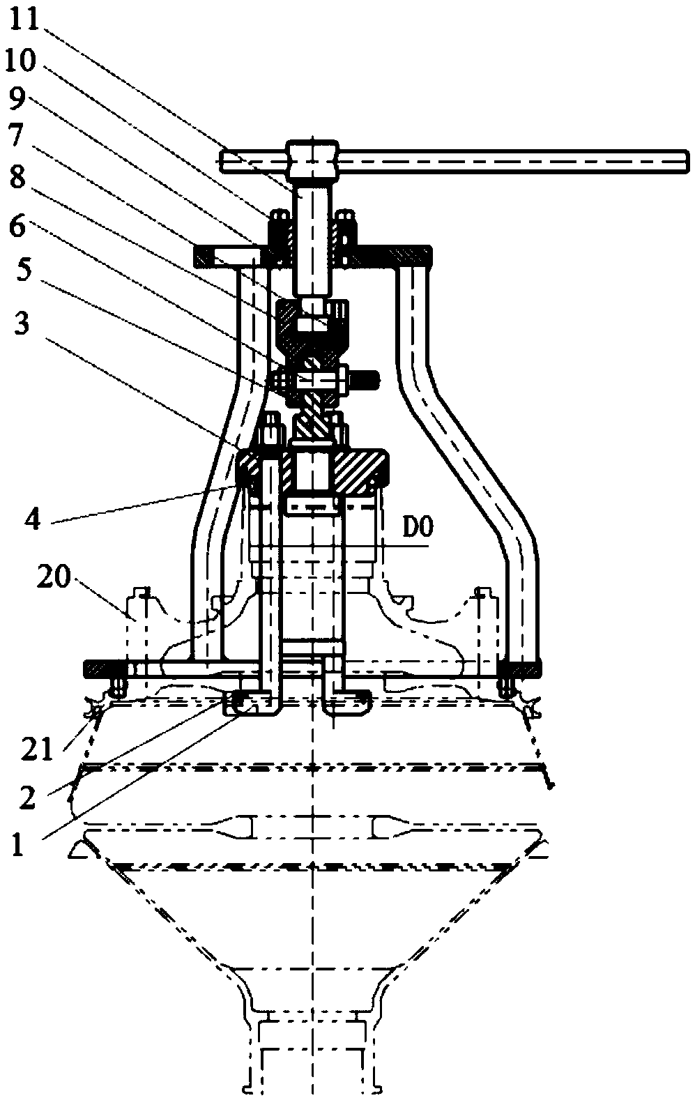 Engine fan rotor primary wheel disc disassembling device