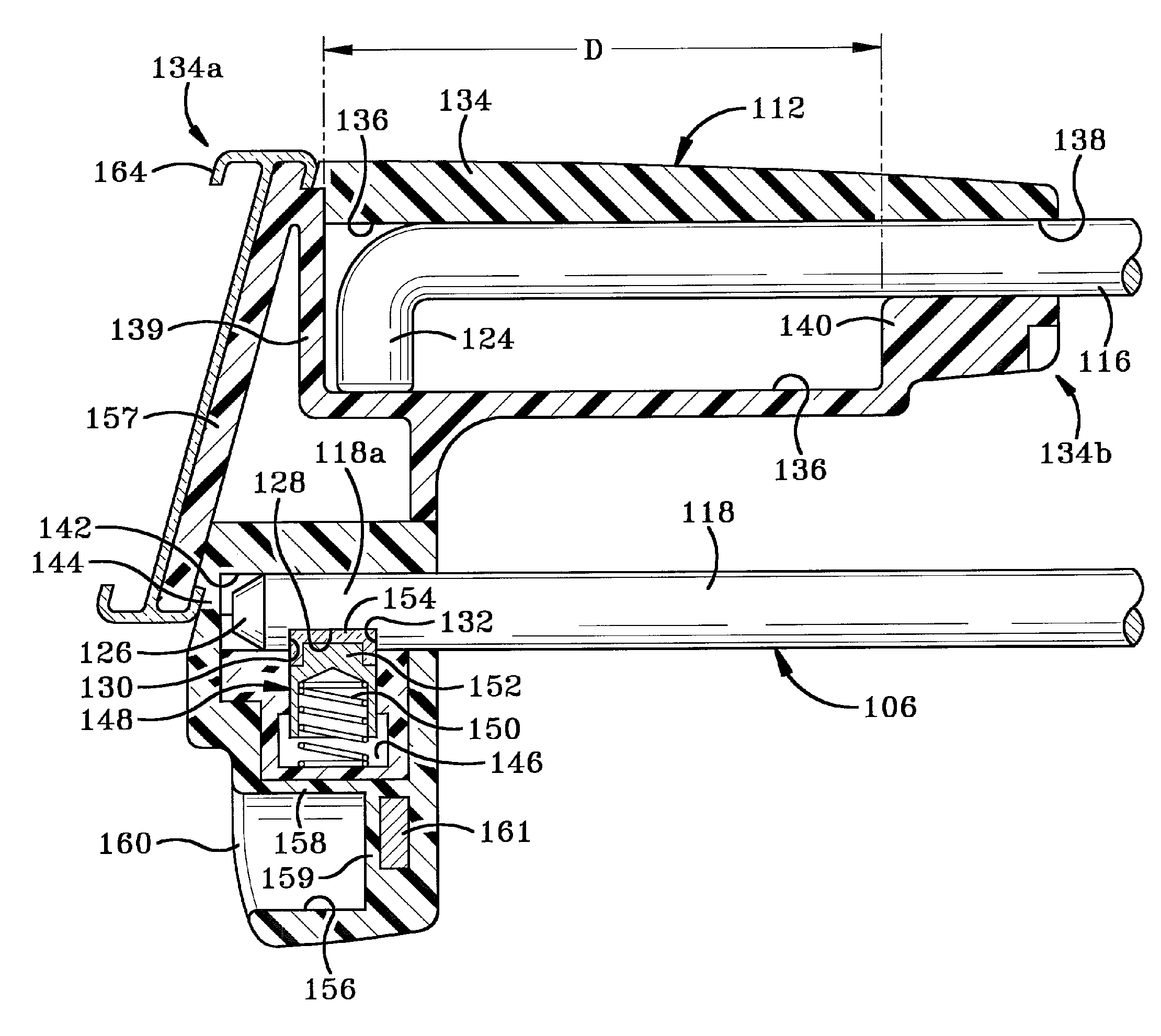 Display hook assembly having a secure free end